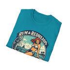 Rum & Redheads Retro Pinup T-Shirt — "Good Decisions Not Included"