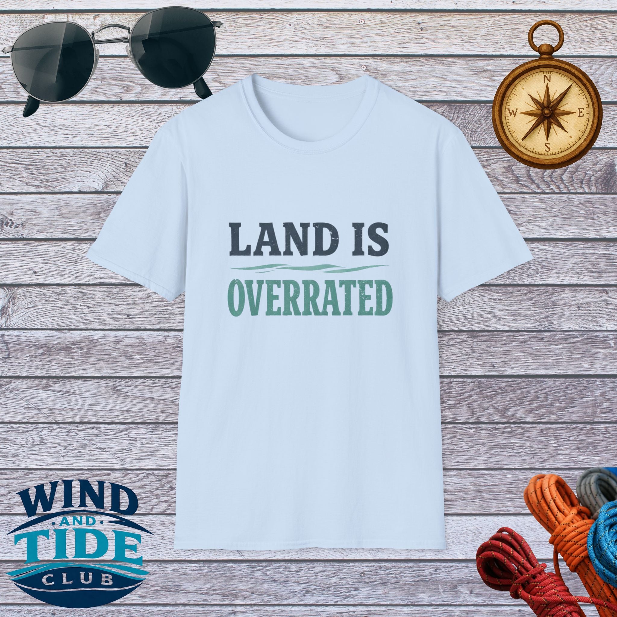 "Land Is Overrated" Adventure Travel Tee