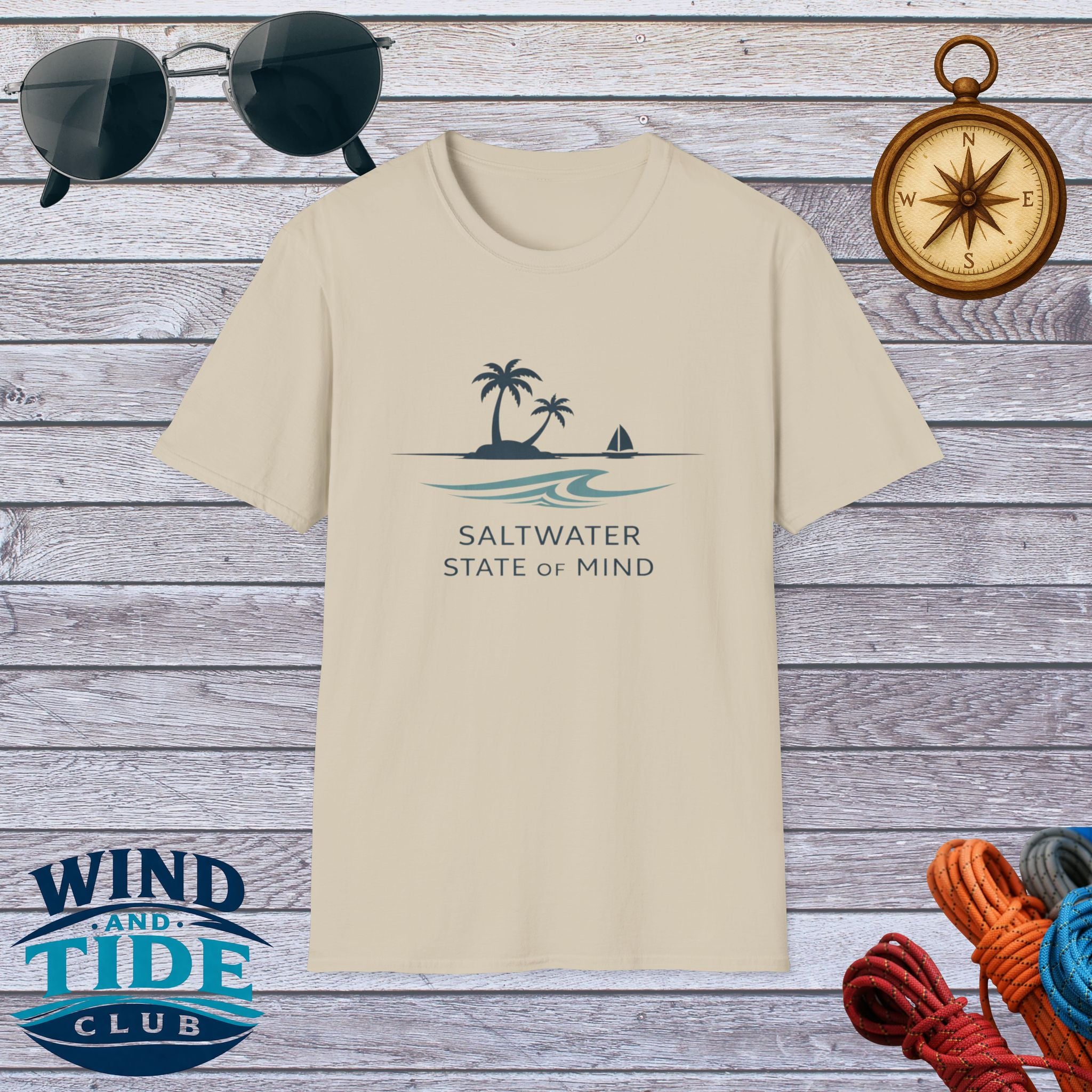 Saltwater State of Mind T-Shirt — Coastal Palm Beach Tee