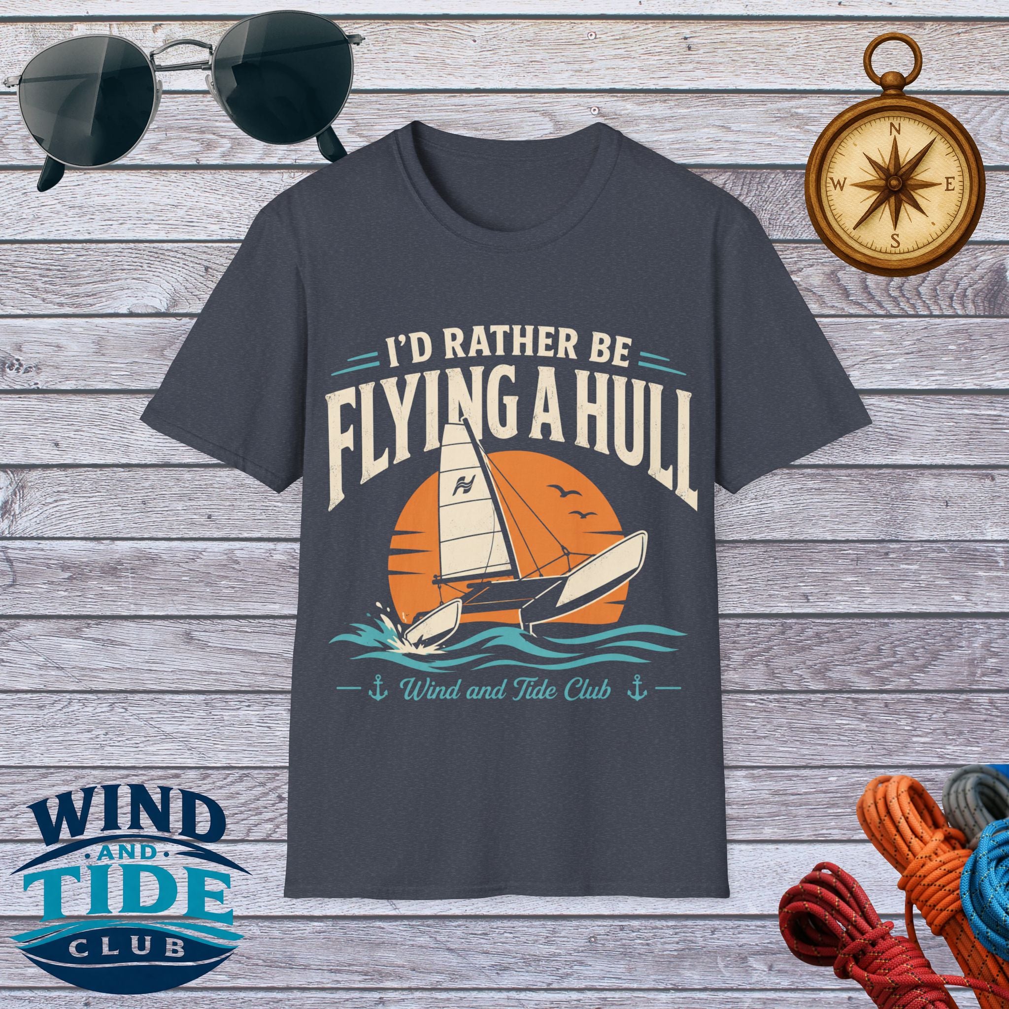 I’d Rather Be Flying a Hull T-Shirt – Wind and Tide Club