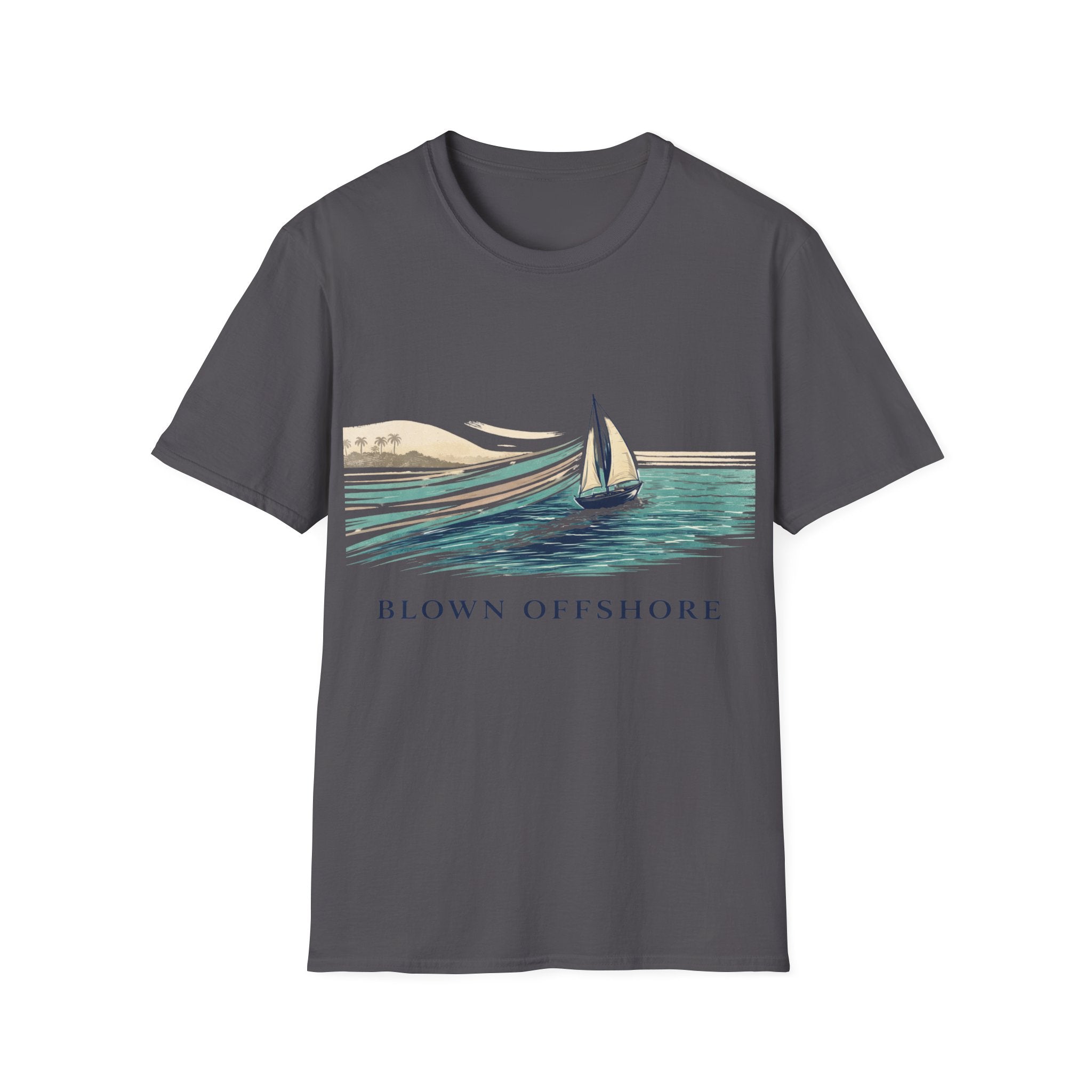 Sailboat Graphic T-Shirt — "Blown Offshore" Vintage Coastal Tee