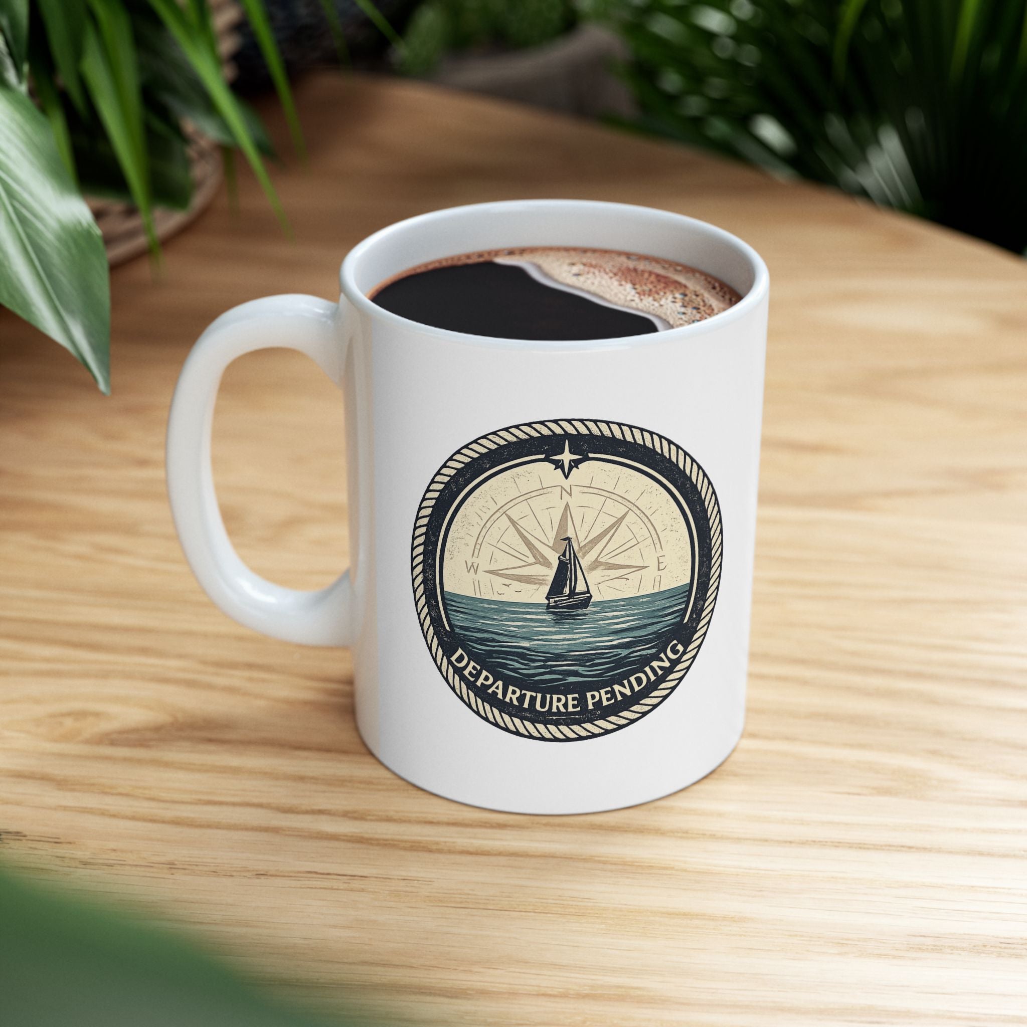 Nautical Compass Ceramic Mug — Wind & Tide Club 11oz/15oz