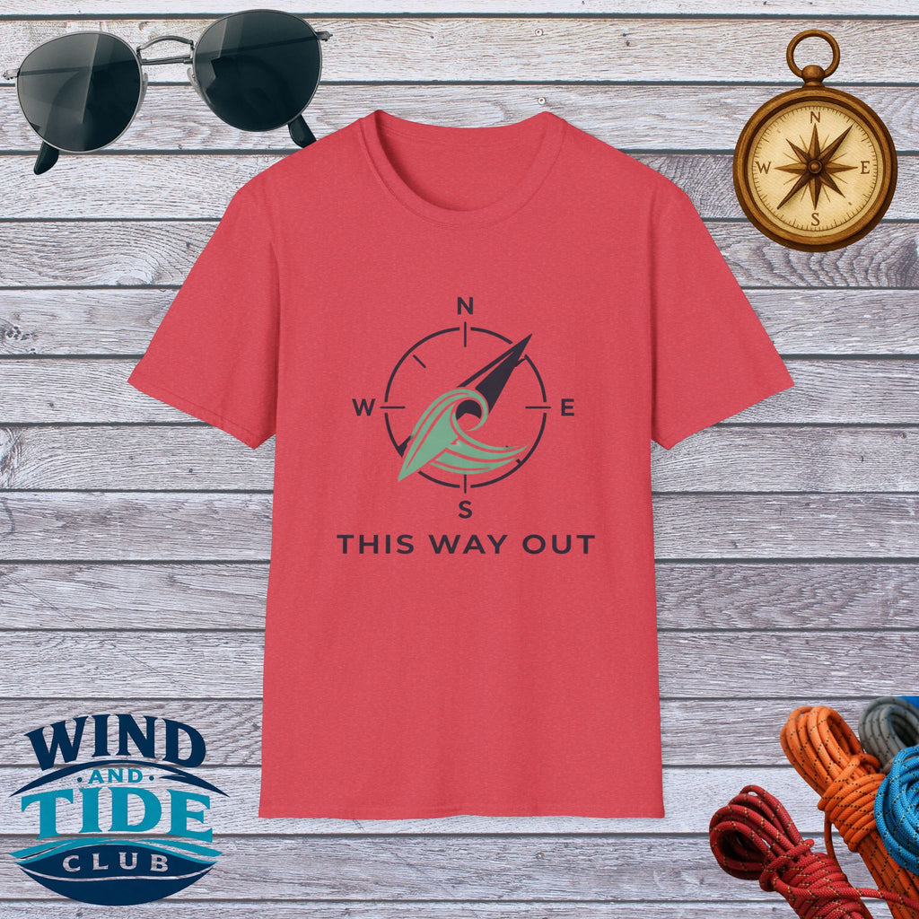 Compass Wave T-Shirt – “This Way Out” Adventure Tee