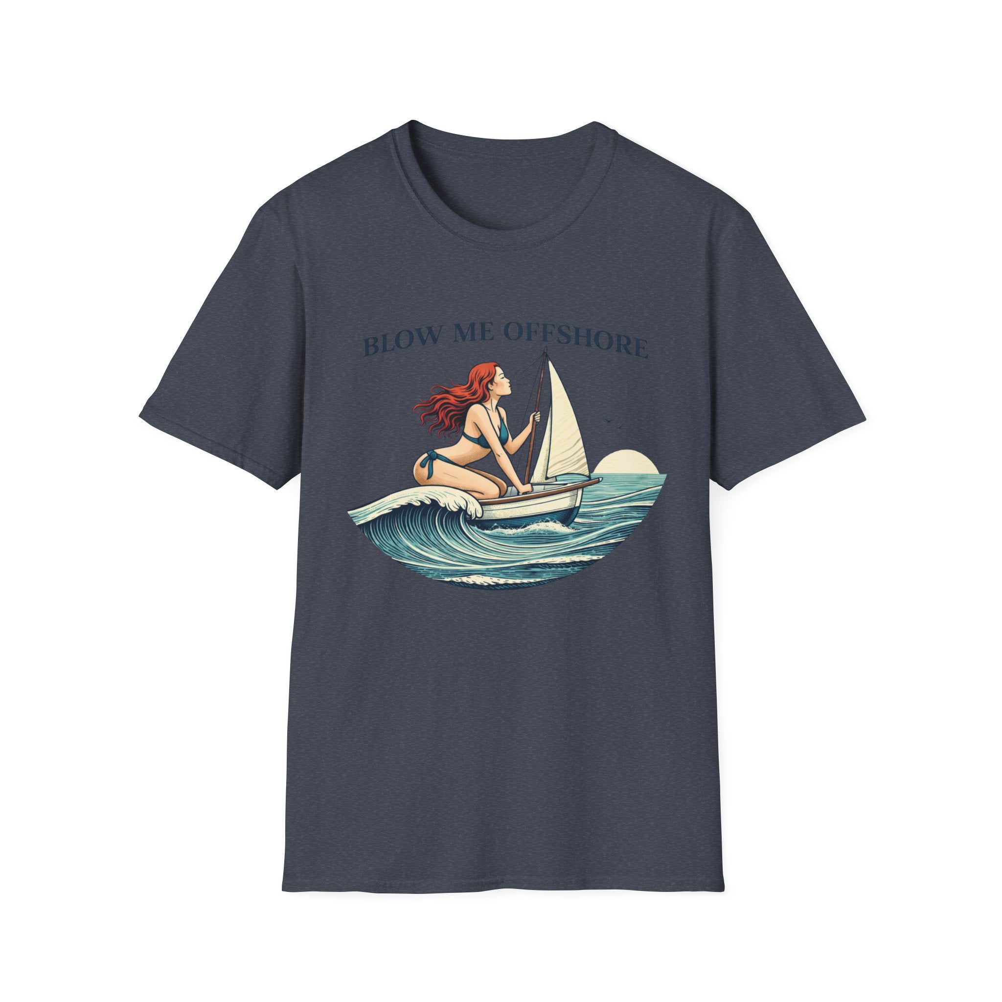 Blow Me Offshore Sailboat Tee — Vintage Pinup Sailing T-Shirt
