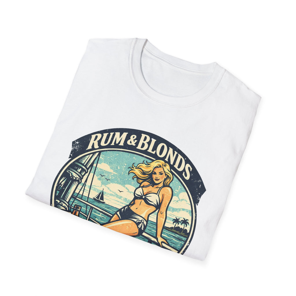 Rum & Blonds Vintage Pinup T-Shirt — 'Good Decisions Not Included' Beach Tee