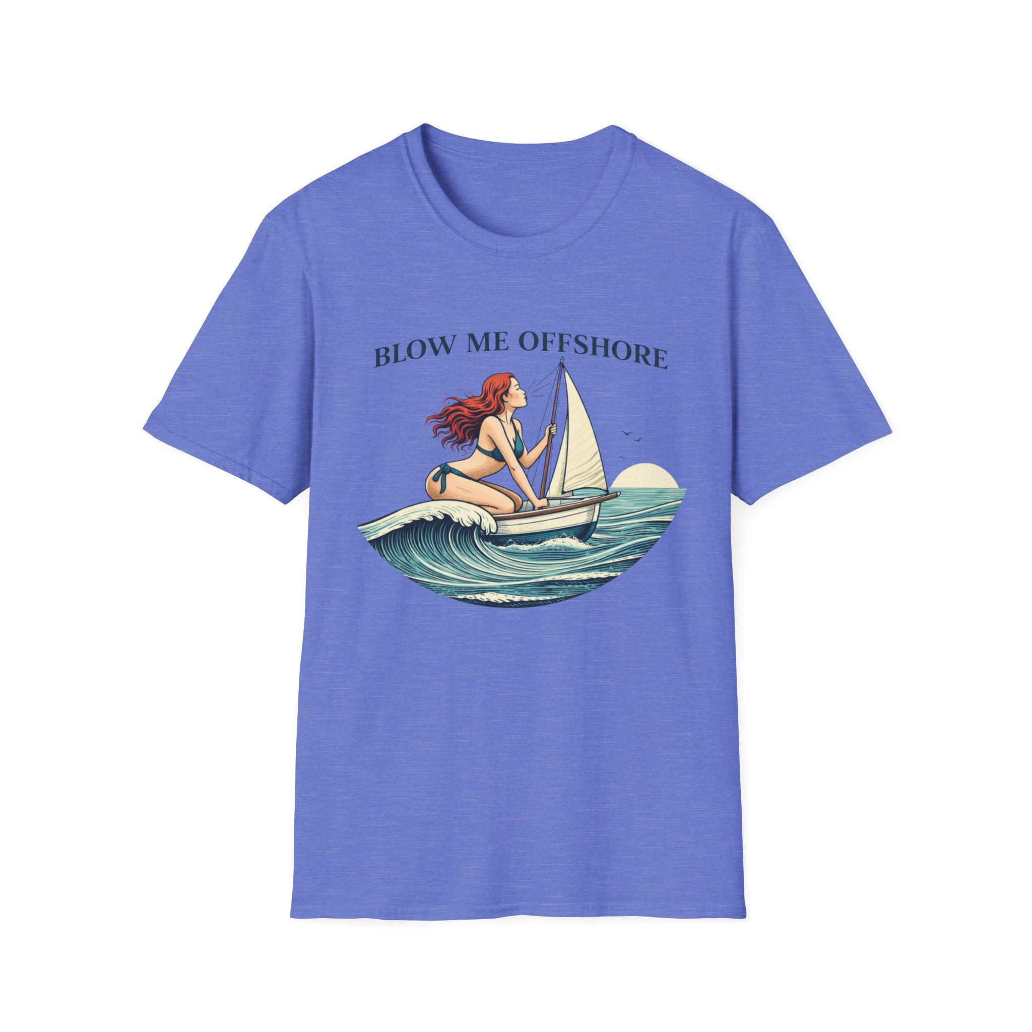 Blow Me Offshore Sailboat Tee — Vintage Pinup Sailing T-Shirt