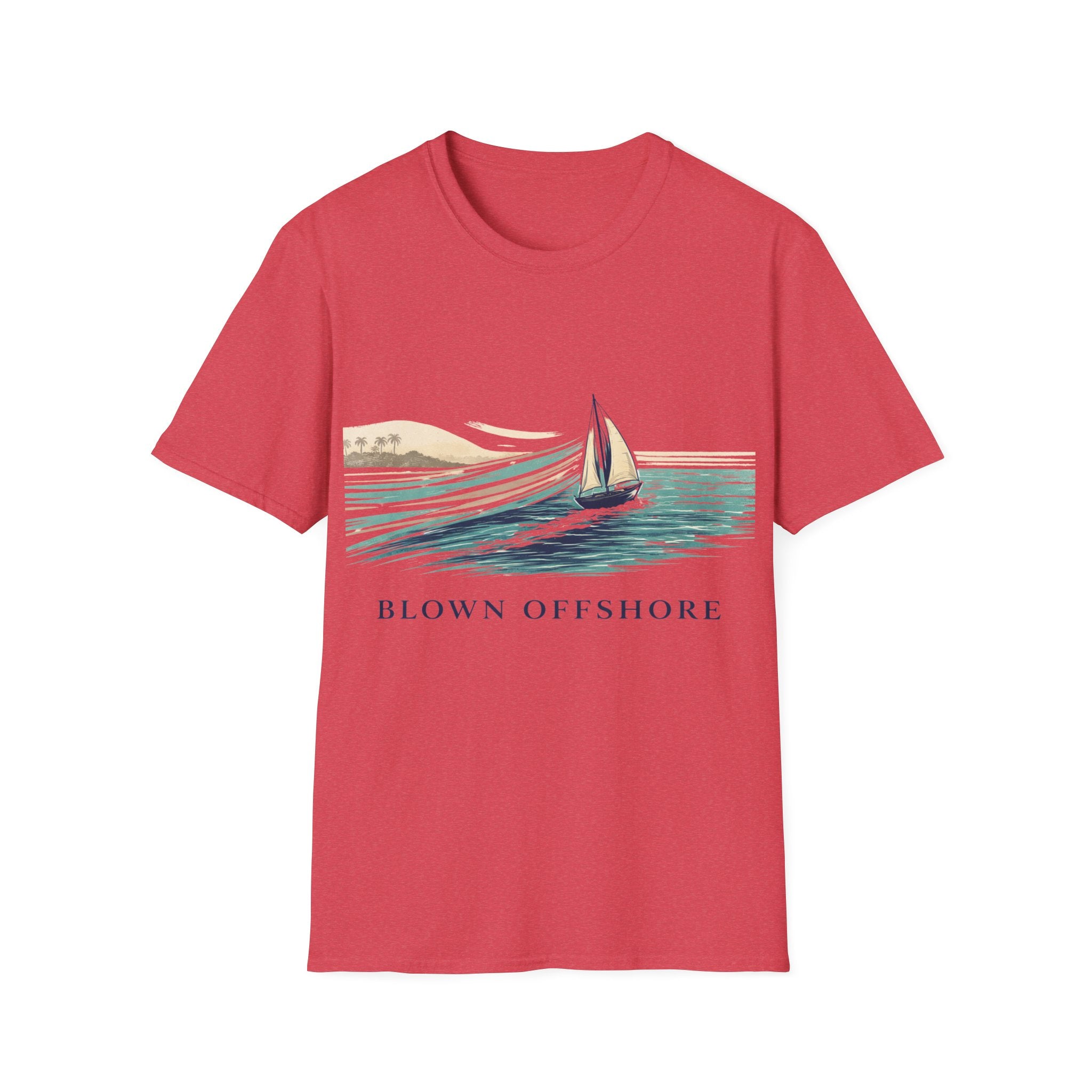 Sailboat Graphic T-Shirt — "Blown Offshore" Vintage Coastal Tee
