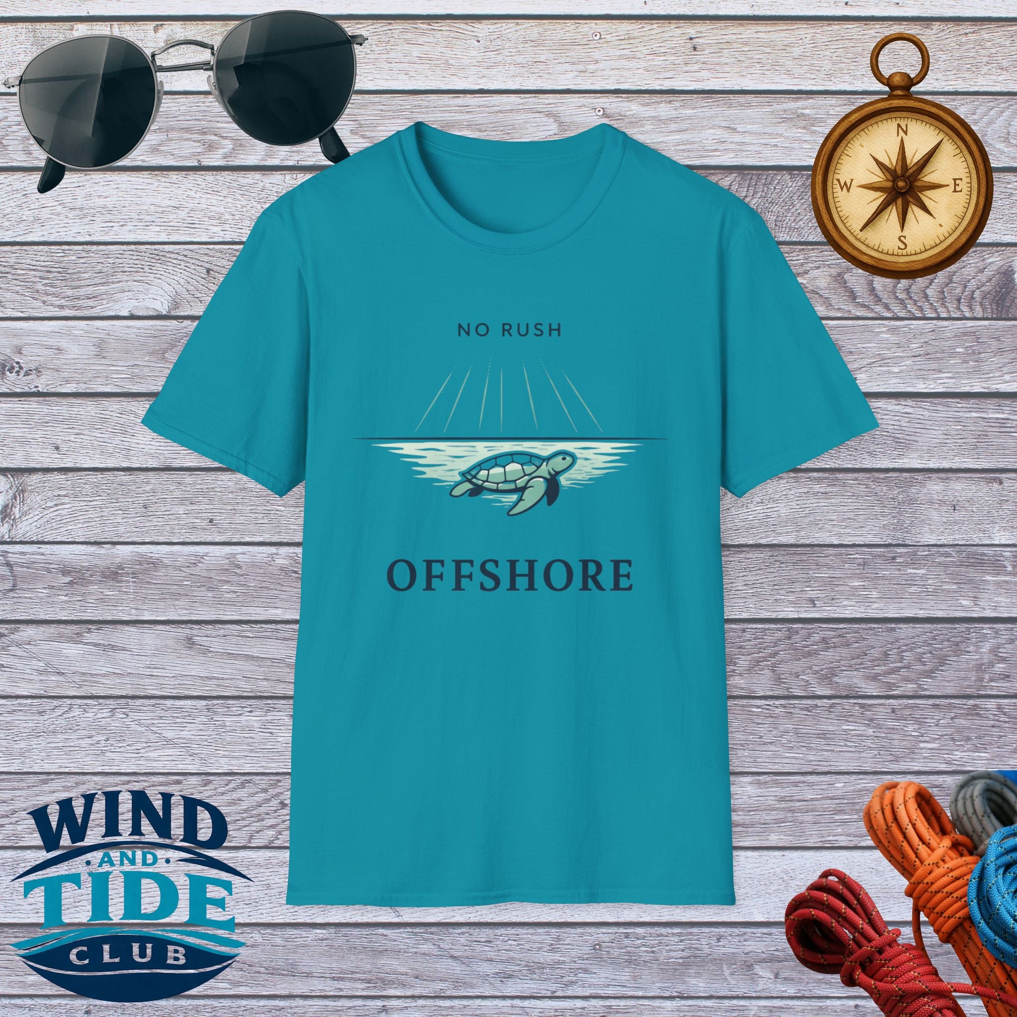 Offshore Turtle 'No Rush' T‑Shirt