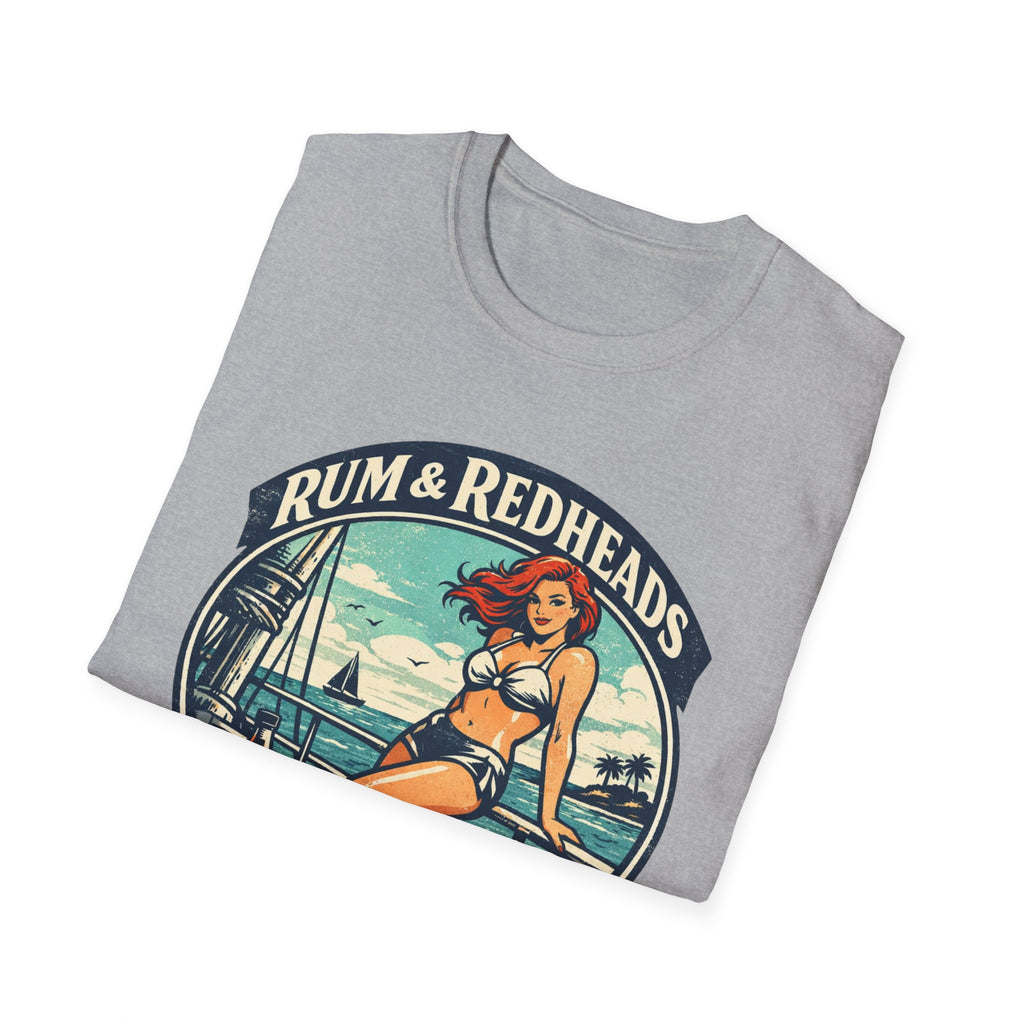 Rum & Redheads Retro Pinup T-Shirt — "Good Decisions Not Included"