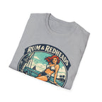 Rum & Redheads Retro Pinup T-Shirt — "Good Decisions Not Included"
