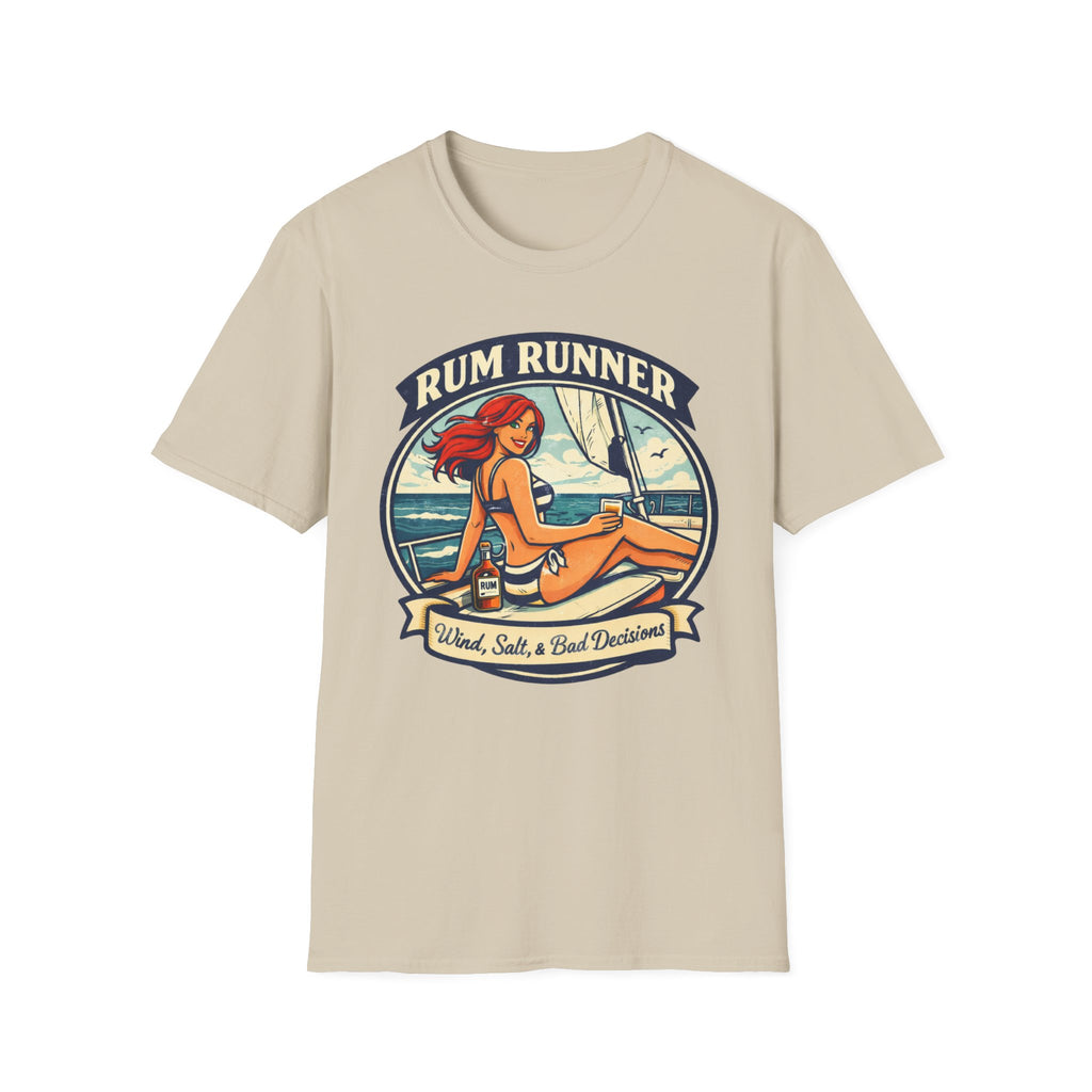 Rum Runner Beach T-Shirt — 'Rum Runner: Salt, Sun & Bad Decisions' Vintage Pinup Tee