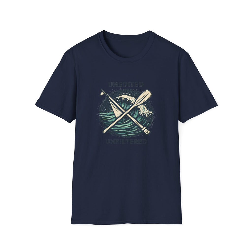 Paddle & Waves T‑Shirt — "Unedited Unfiltered" Kayaking Graphic Tee