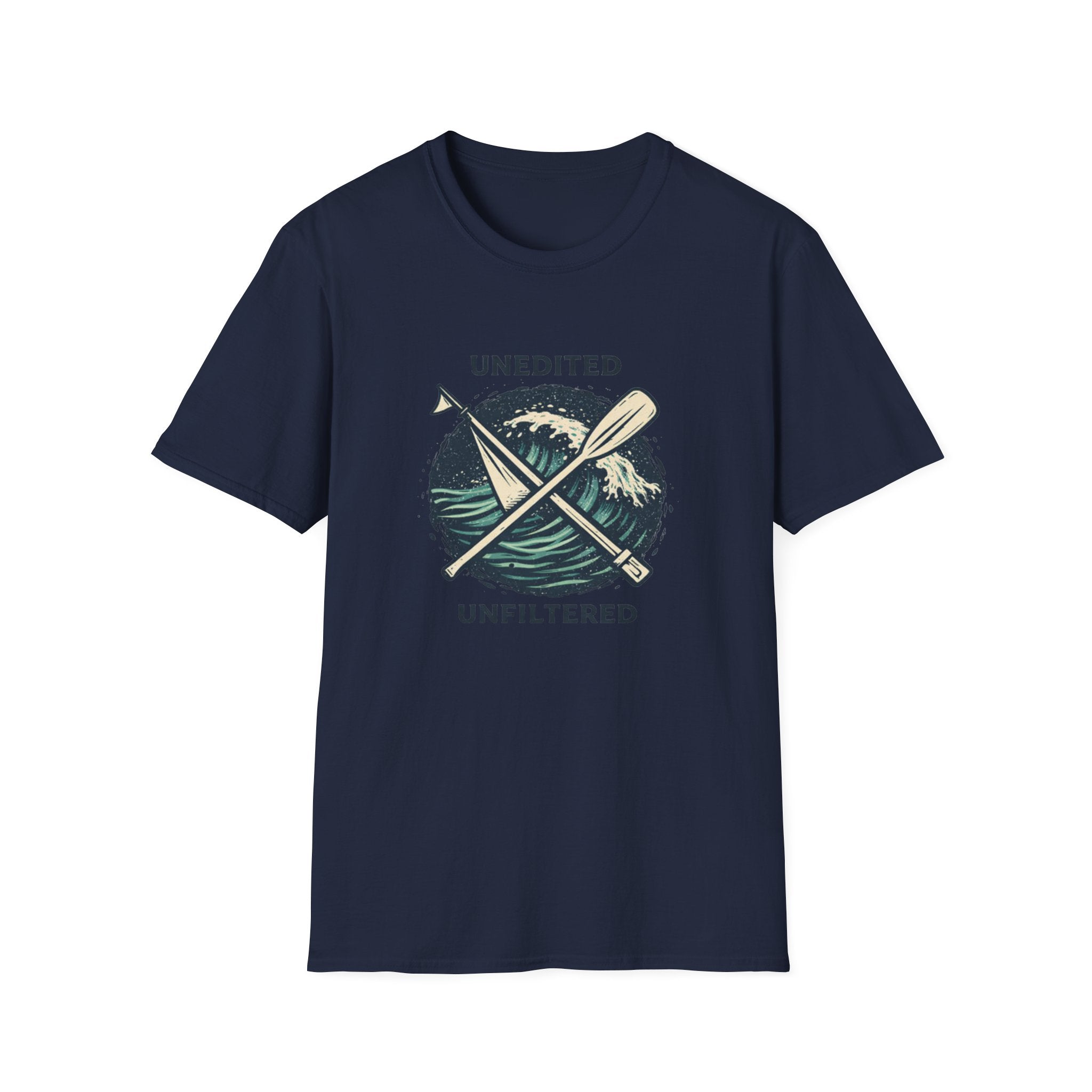 Paddle & Waves T‑Shirt — "Unedited Unfiltered" Kayaking Graphic Tee