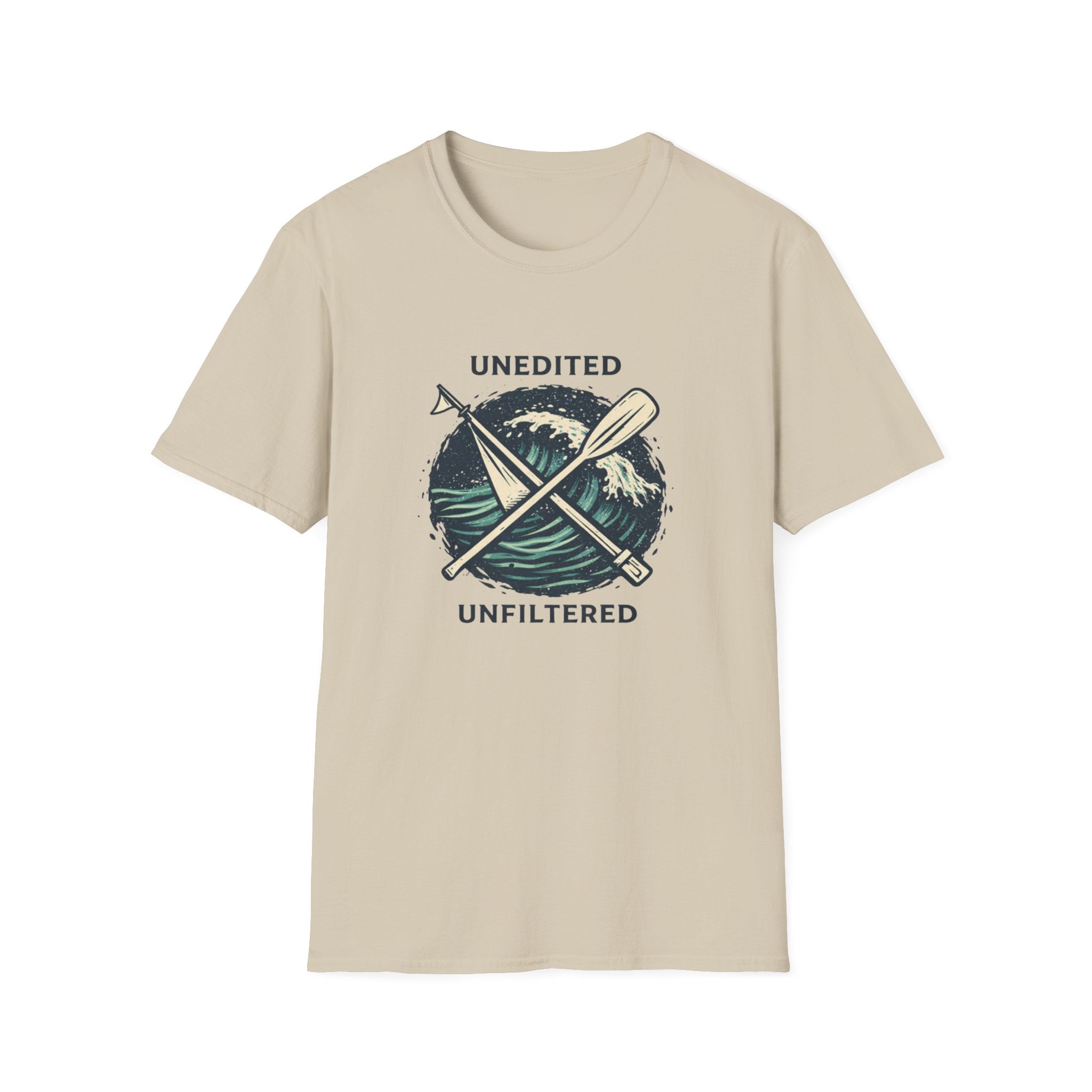 Paddle & Waves T‑Shirt — "Unedited Unfiltered" Kayaking Graphic Tee