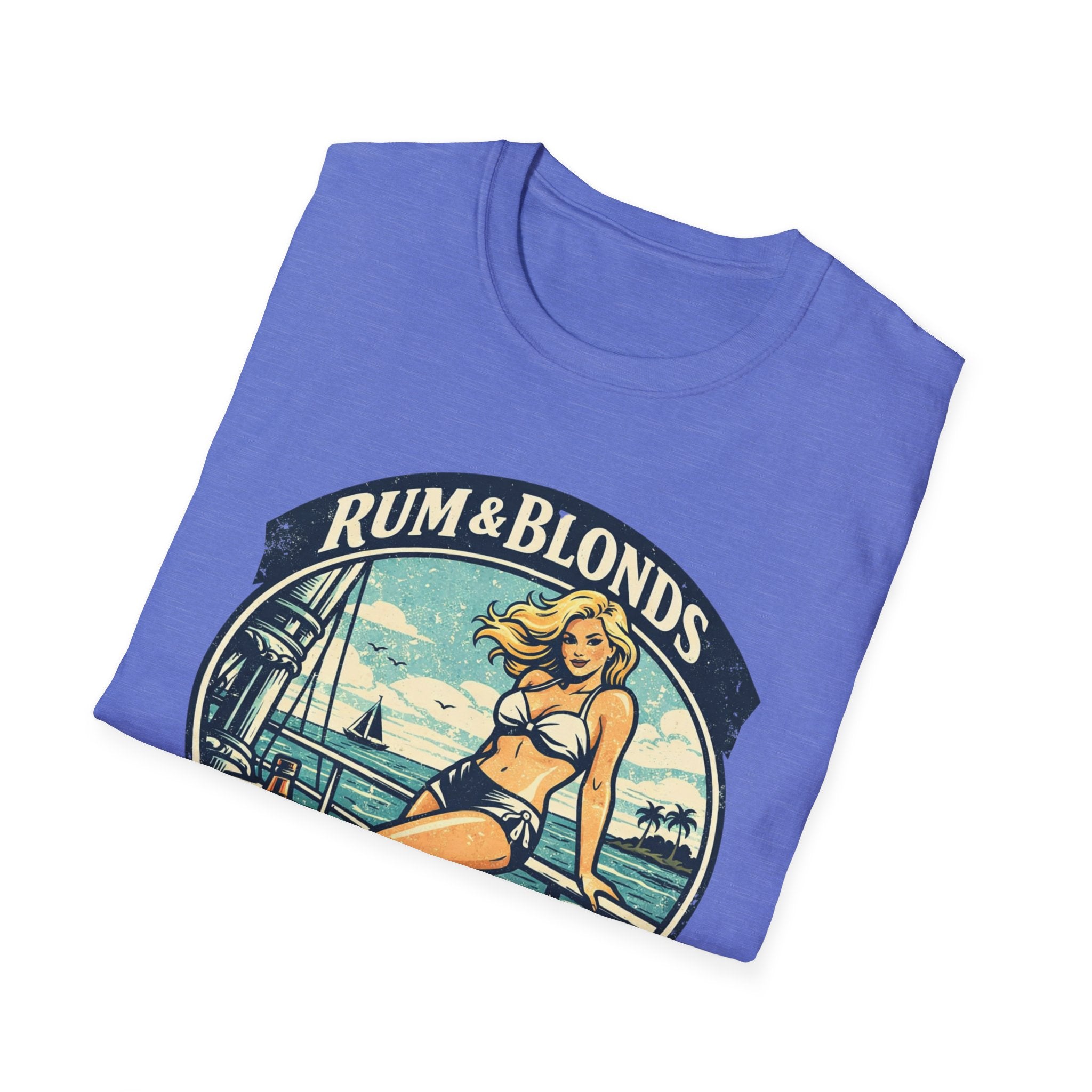 Rum & Blonds Vintage Pinup T-Shirt — 'Good Decisions Not Included' Beach Tee
