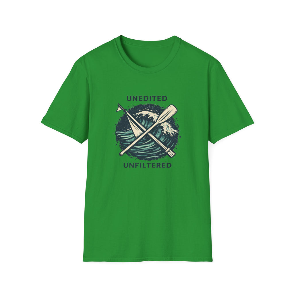 Paddle & Waves T‑Shirt — "Unedited Unfiltered" Kayaking Graphic Tee