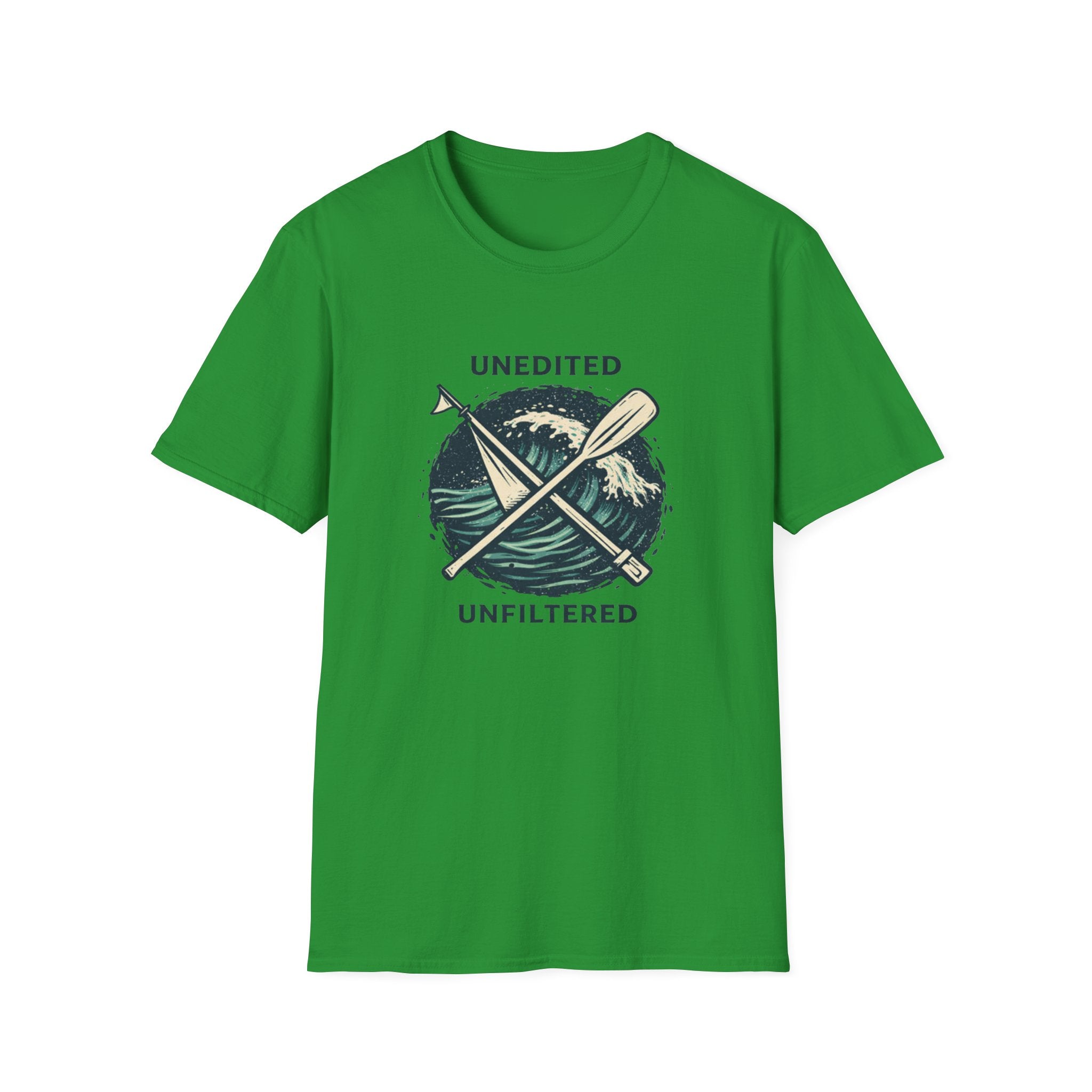 Paddle & Waves T‑Shirt — "Unedited Unfiltered" Kayaking Graphic Tee