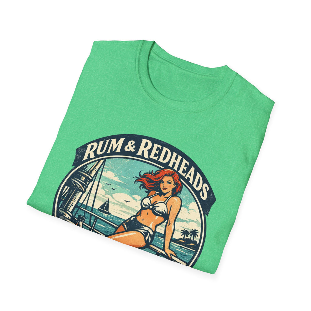 Rum & Redheads Retro Pinup T-Shirt — "Good Decisions Not Included"