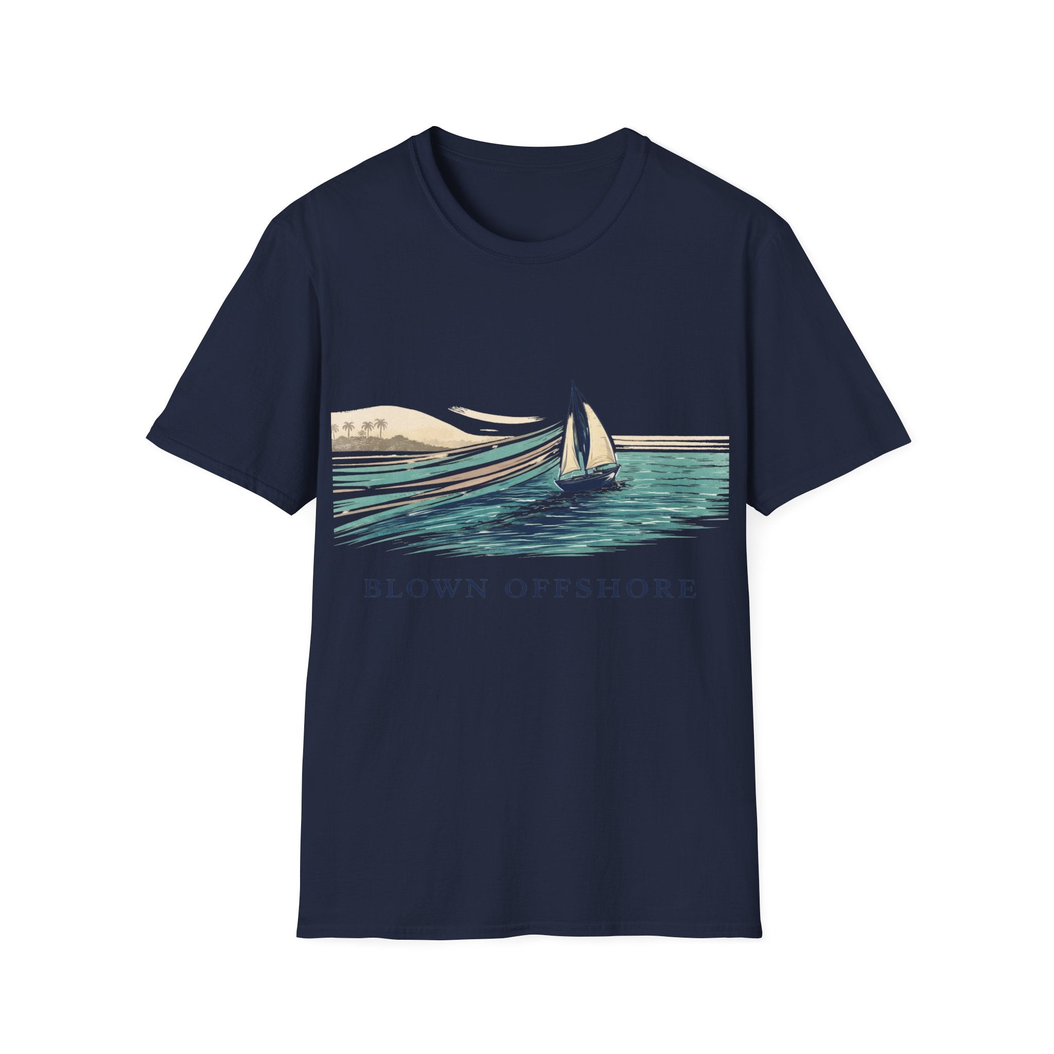 Sailboat Graphic T-Shirt — "Blown Offshore" Vintage Coastal Tee