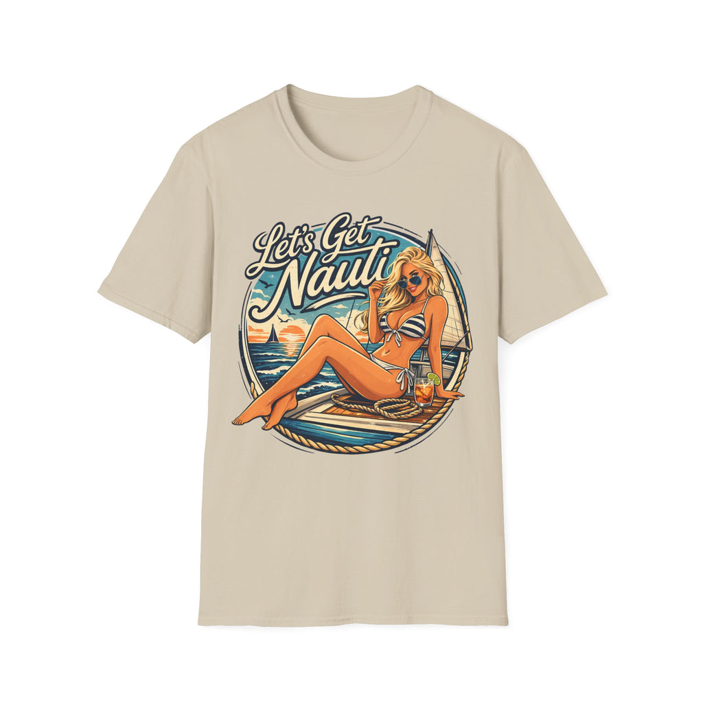 Let's Get Nautical T-Shirt – Retro Pinup Beach Sailing Graphic Tee