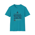 Sailor T-Shirt — "Powered by Wind & Rum" Nautical Sailing Tee