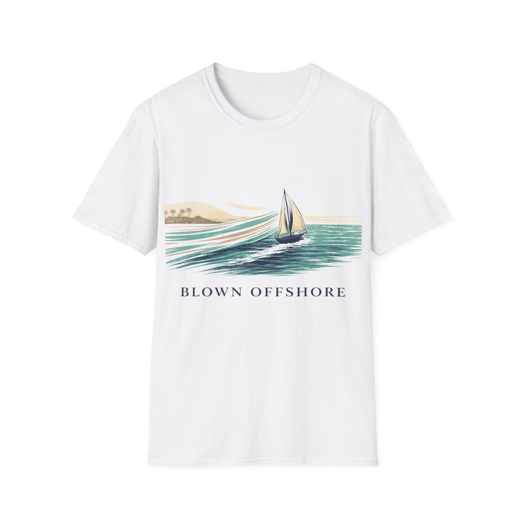 Sailboat Graphic T-Shirt — "Blown Offshore" Vintage Coastal Tee