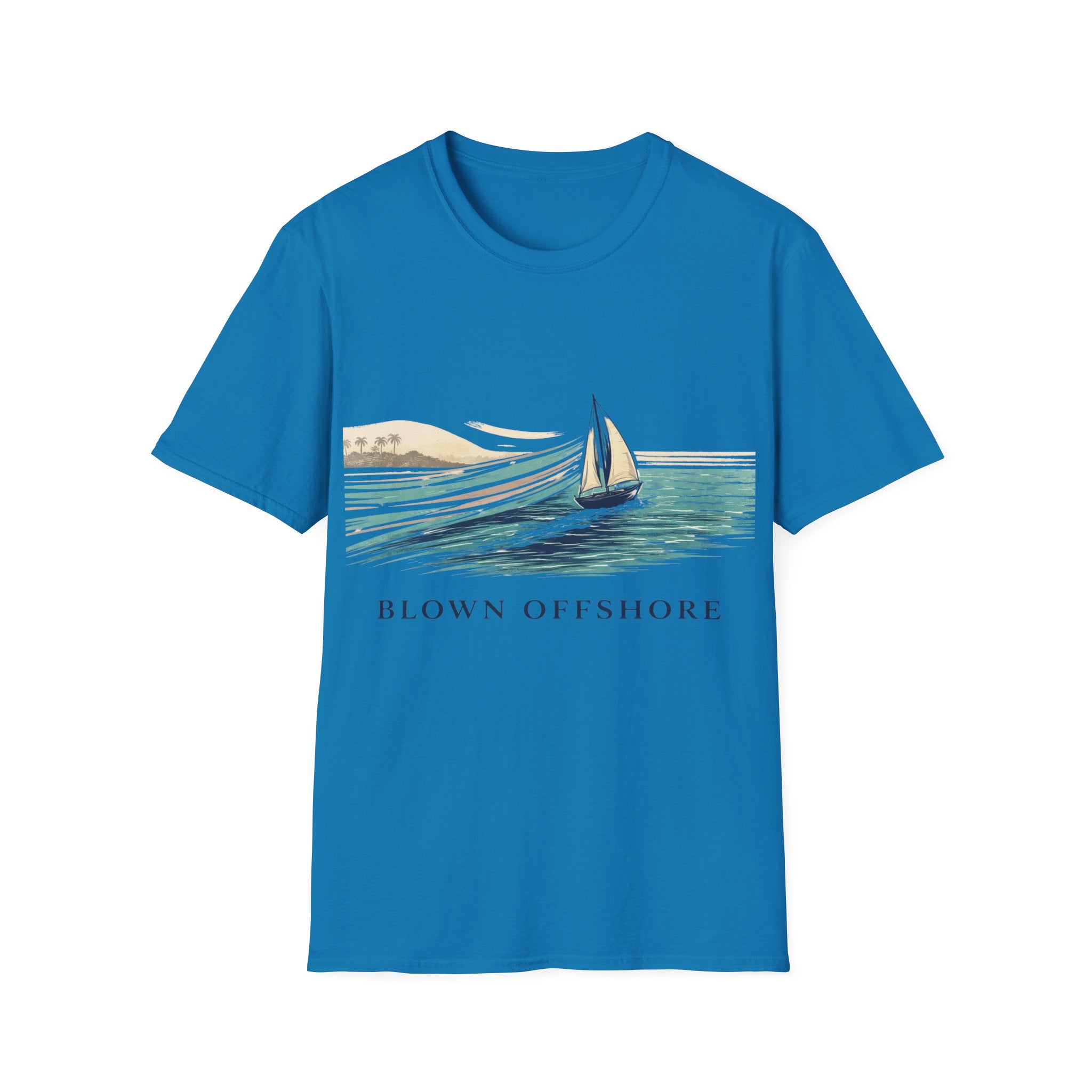 Sailboat Graphic T-Shirt — "Blown Offshore" Vintage Coastal Tee