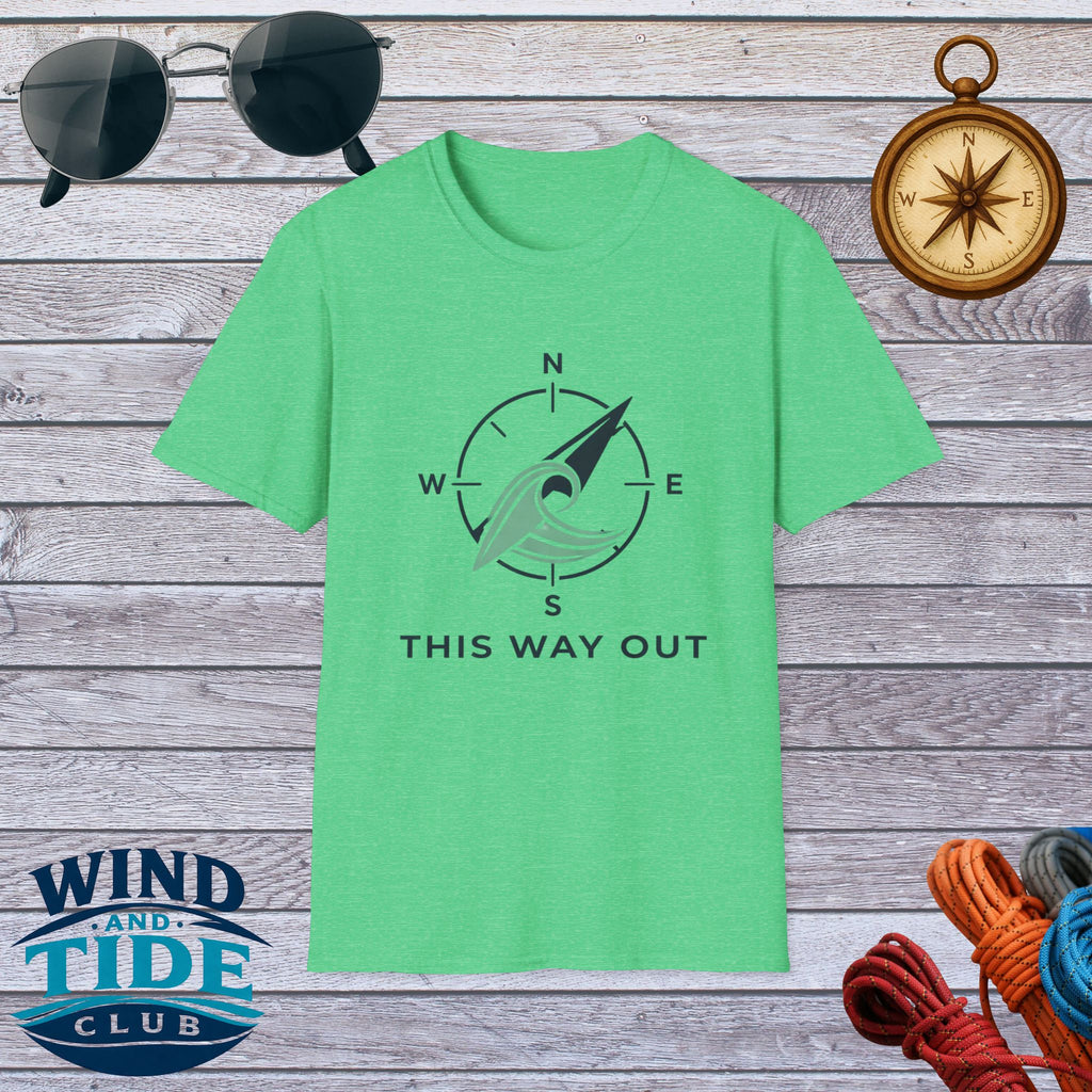 Compass Wave T-Shirt – “This Way Out” Adventure Tee