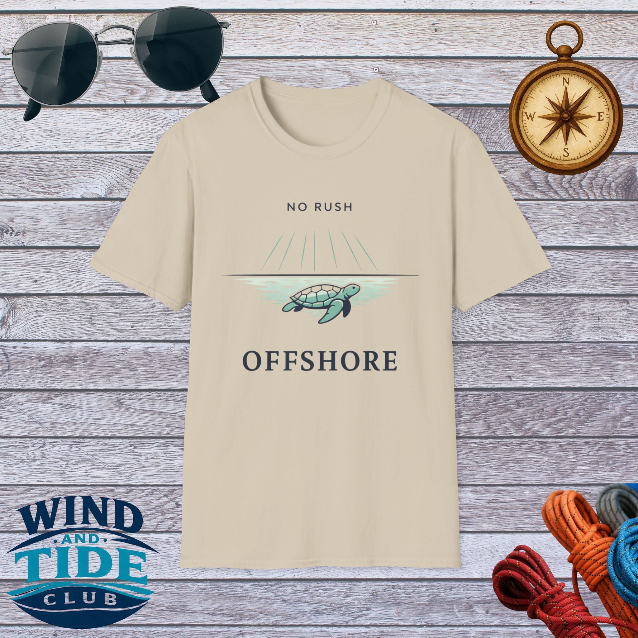Offshore Turtle 'No Rush' T‑Shirt