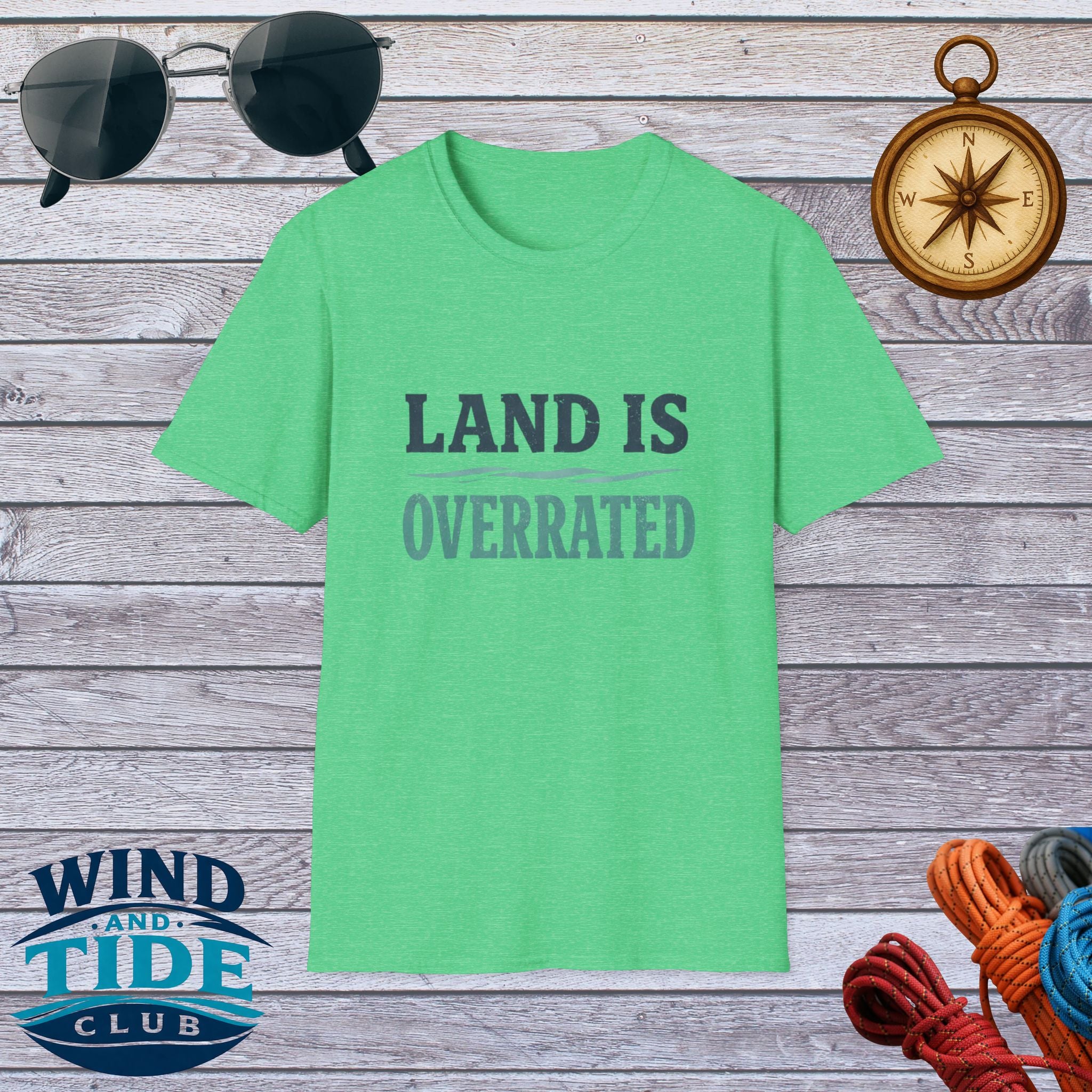 "Land Is Overrated" Adventure Travel Tee