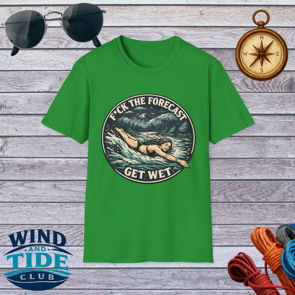 T-Shirt — "F*ck the Forecast, Get Wet" Vintage Swimmer Tee