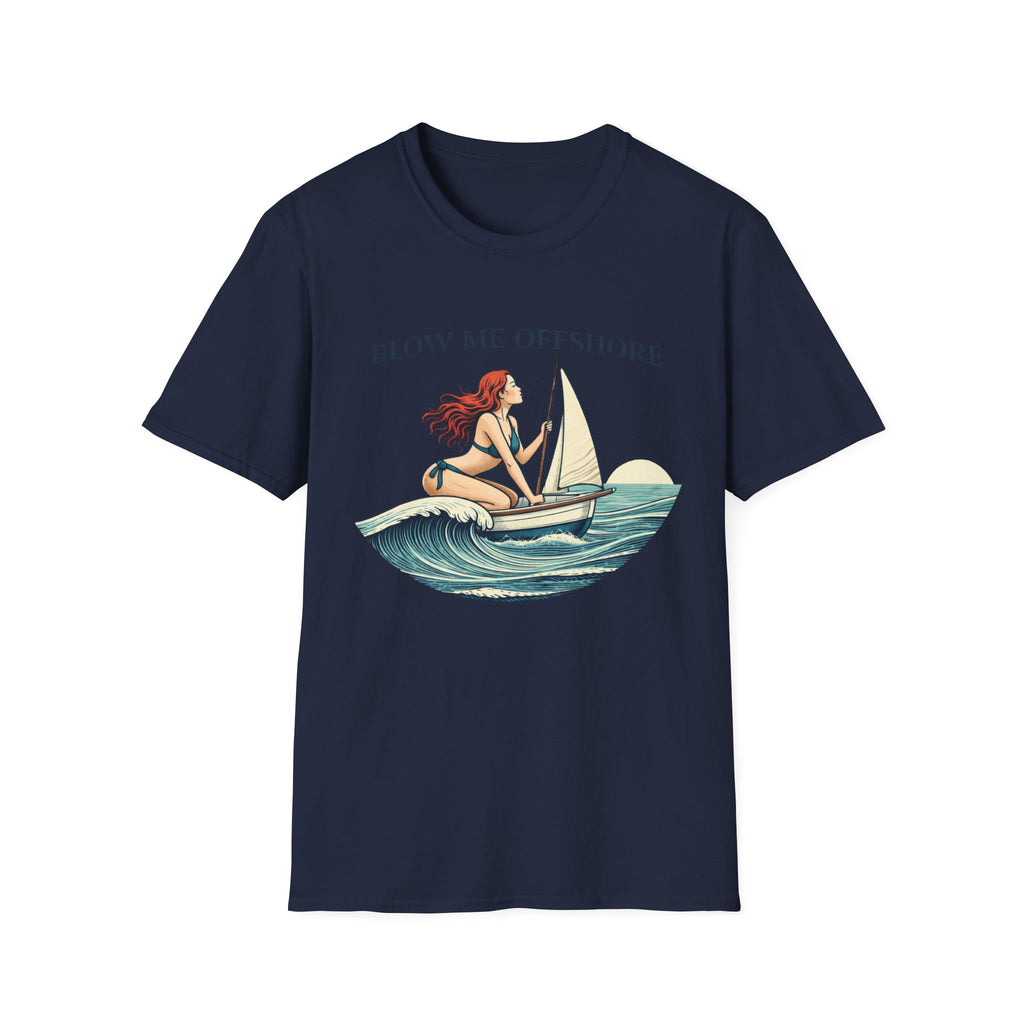 Blow Me Offshore Sailboat Tee — Vintage Pinup Sailing T-Shirt