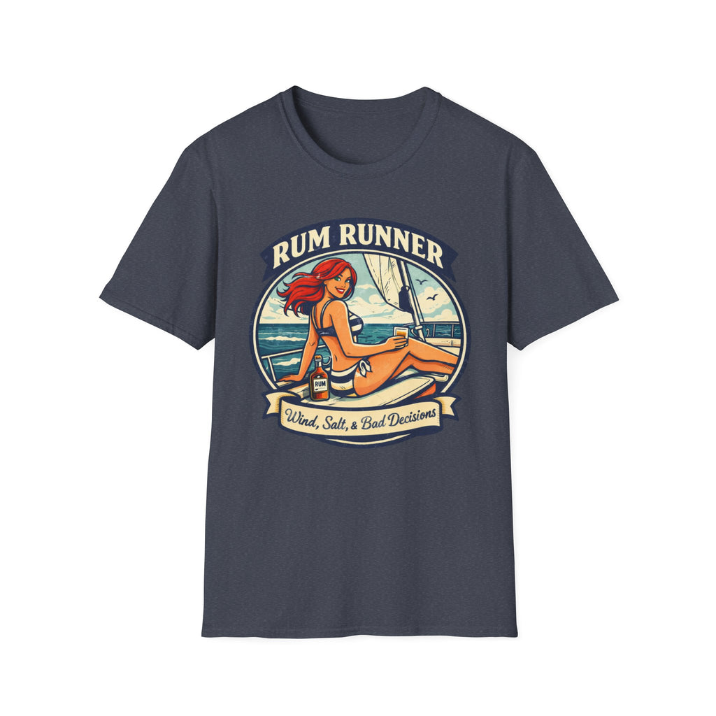 Rum Runner Beach T-Shirt — 'Rum Runner: Salt, Sun & Bad Decisions' Vintage Pinup Tee