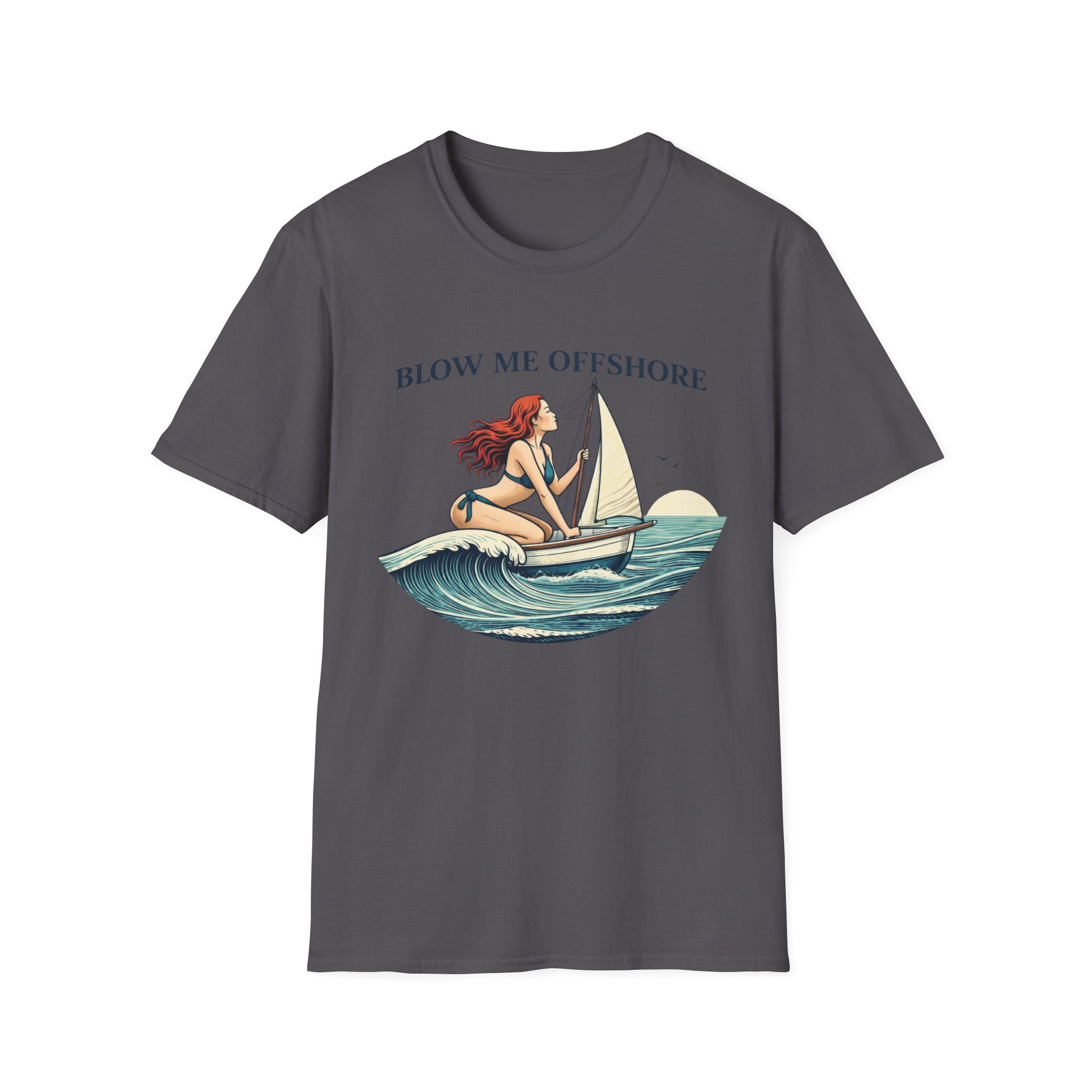 Blow Me Offshore Sailboat Tee — Vintage Pinup Sailing T-Shirt