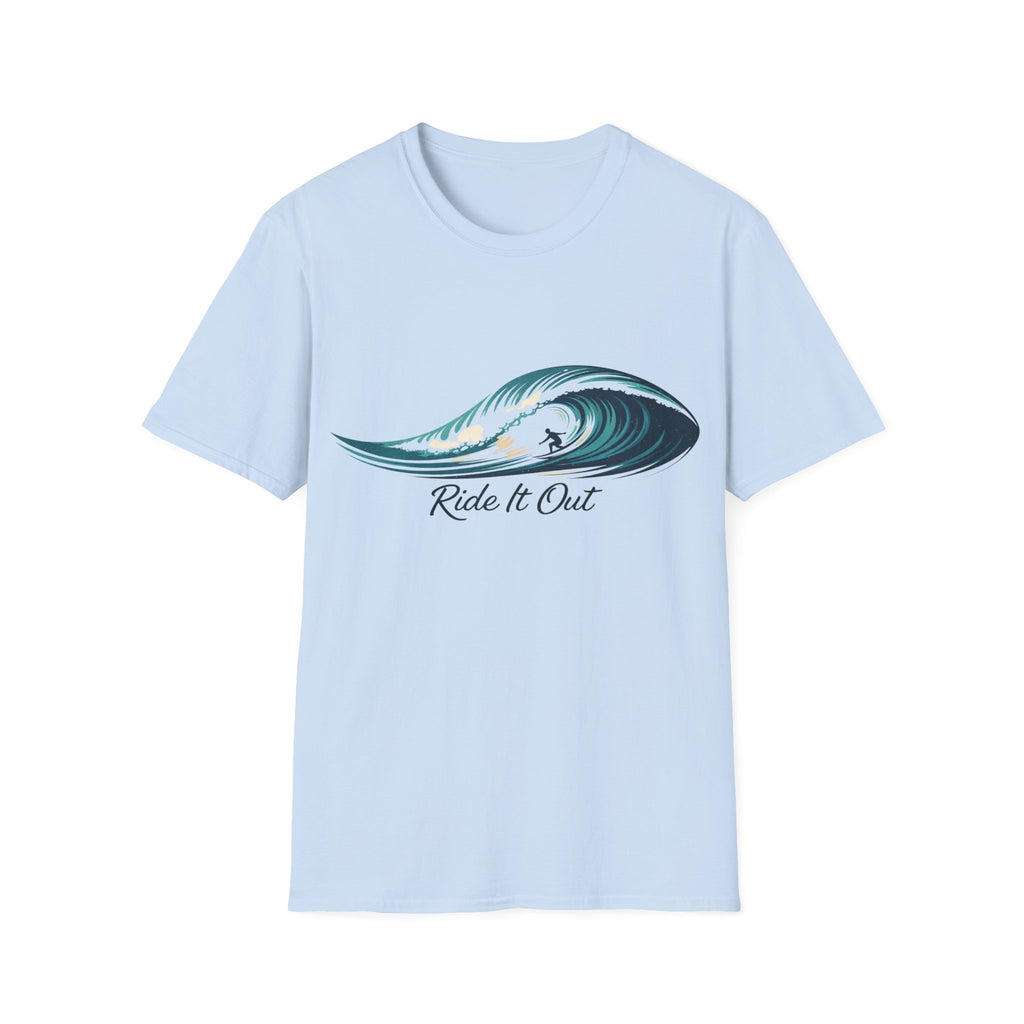 Surf Wave T‑Shirt — 'Ride It Out' Coastal Surfing Tee