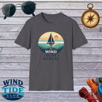 Sailboat Sunset Tee - "Wind Rum Repeat" Nautical Sailing Shirt