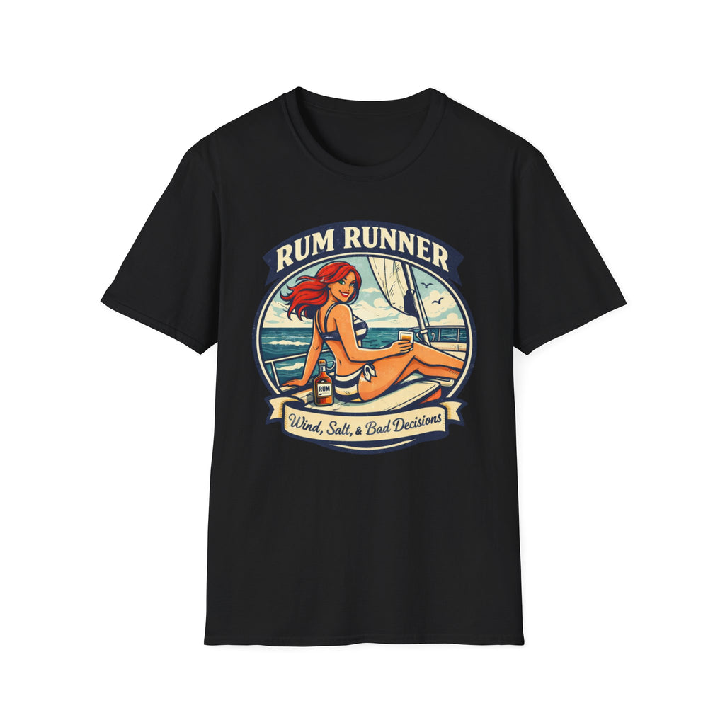 Rum Runner Beach T-Shirt — 'Rum Runner: Salt, Sun & Bad Decisions' Vintage Pinup Tee