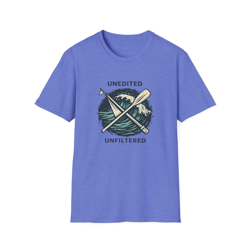Paddle & Waves T‑Shirt — "Unedited Unfiltered" Kayaking Graphic Tee