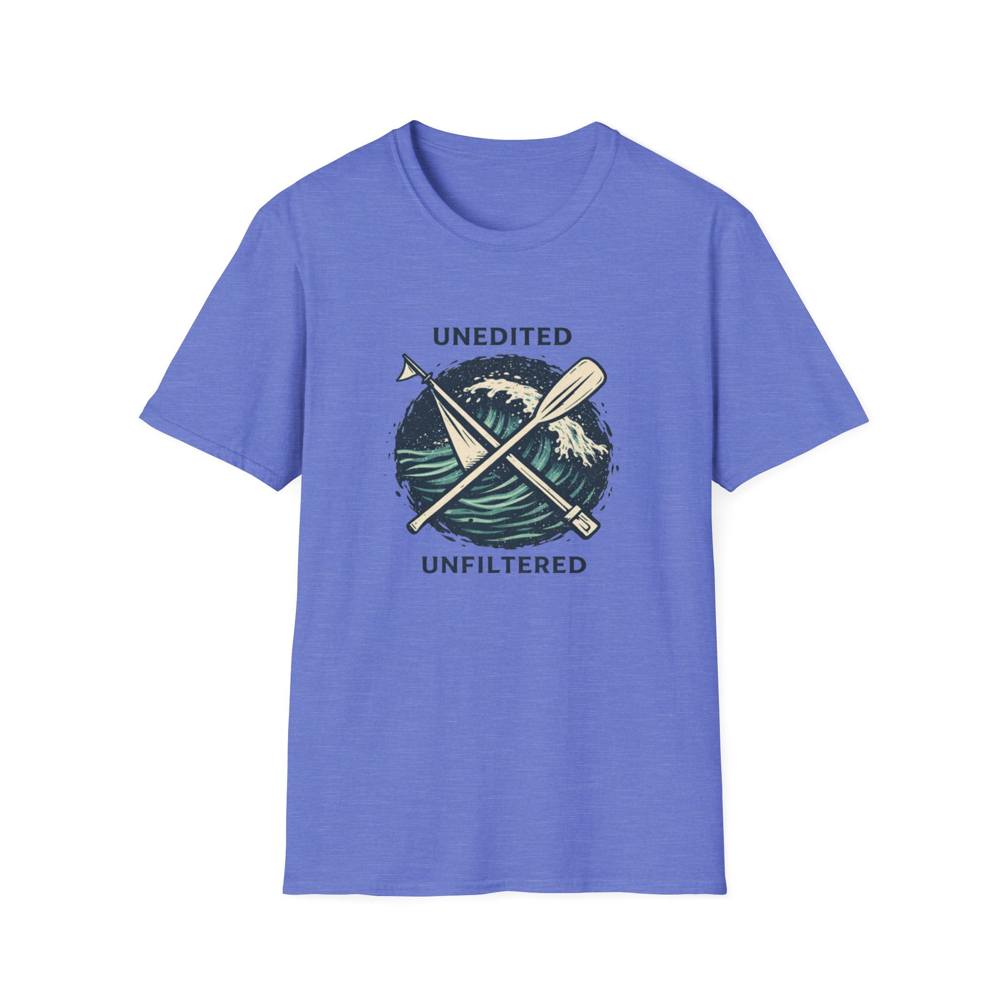 Paddle & Waves T‑Shirt — "Unedited Unfiltered" Kayaking Graphic Tee
