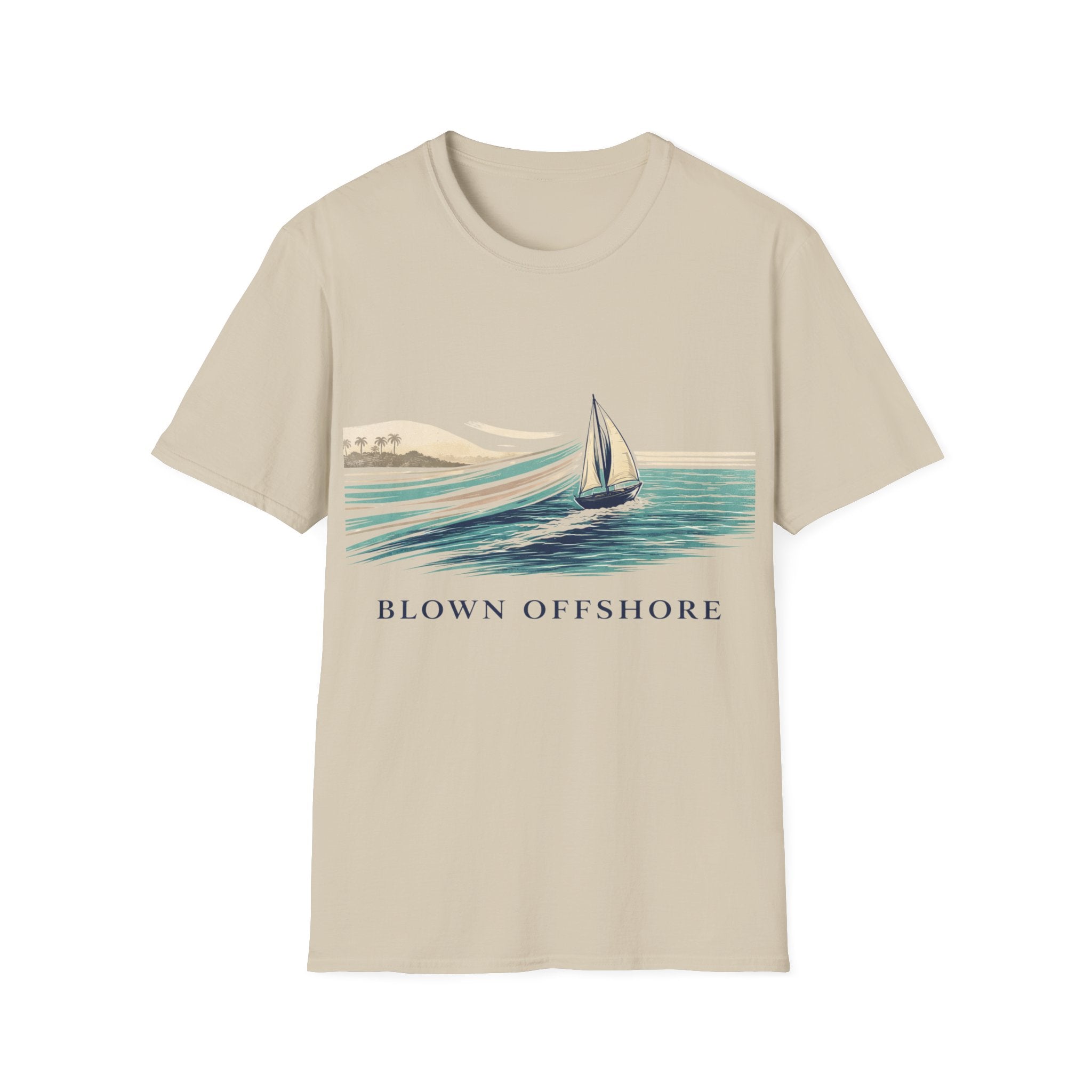 Sailboat Graphic T-Shirt — "Blown Offshore" Vintage Coastal Tee