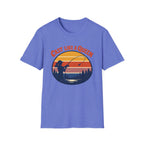 Cast Like a Queen Fishing T-Shirt — Retro Sunset Angler Top for Women
