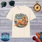 Let's Get Nauti Nautical T-Shirt — Retro Beach Blonde Pinup Graphic Tee