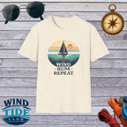 Sailboat Sunset Tee - "Wind Rum Repeat" Nautical Sailing Shirt