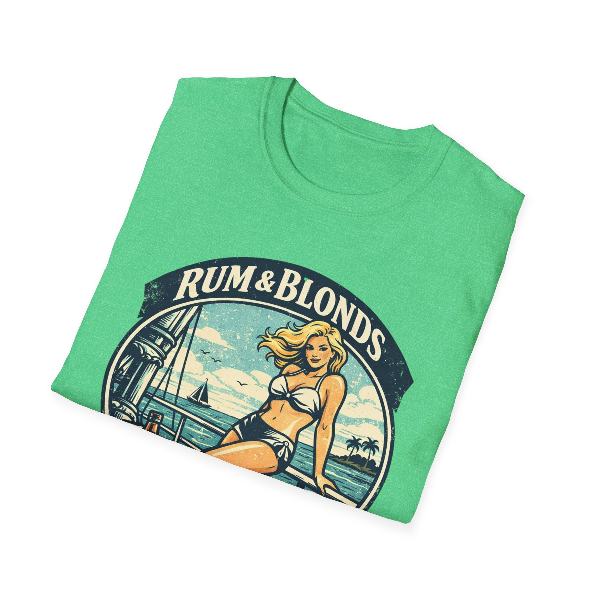 Rum & Blonds Vintage Pinup T-Shirt — 'Good Decisions Not Included' Beach Tee
