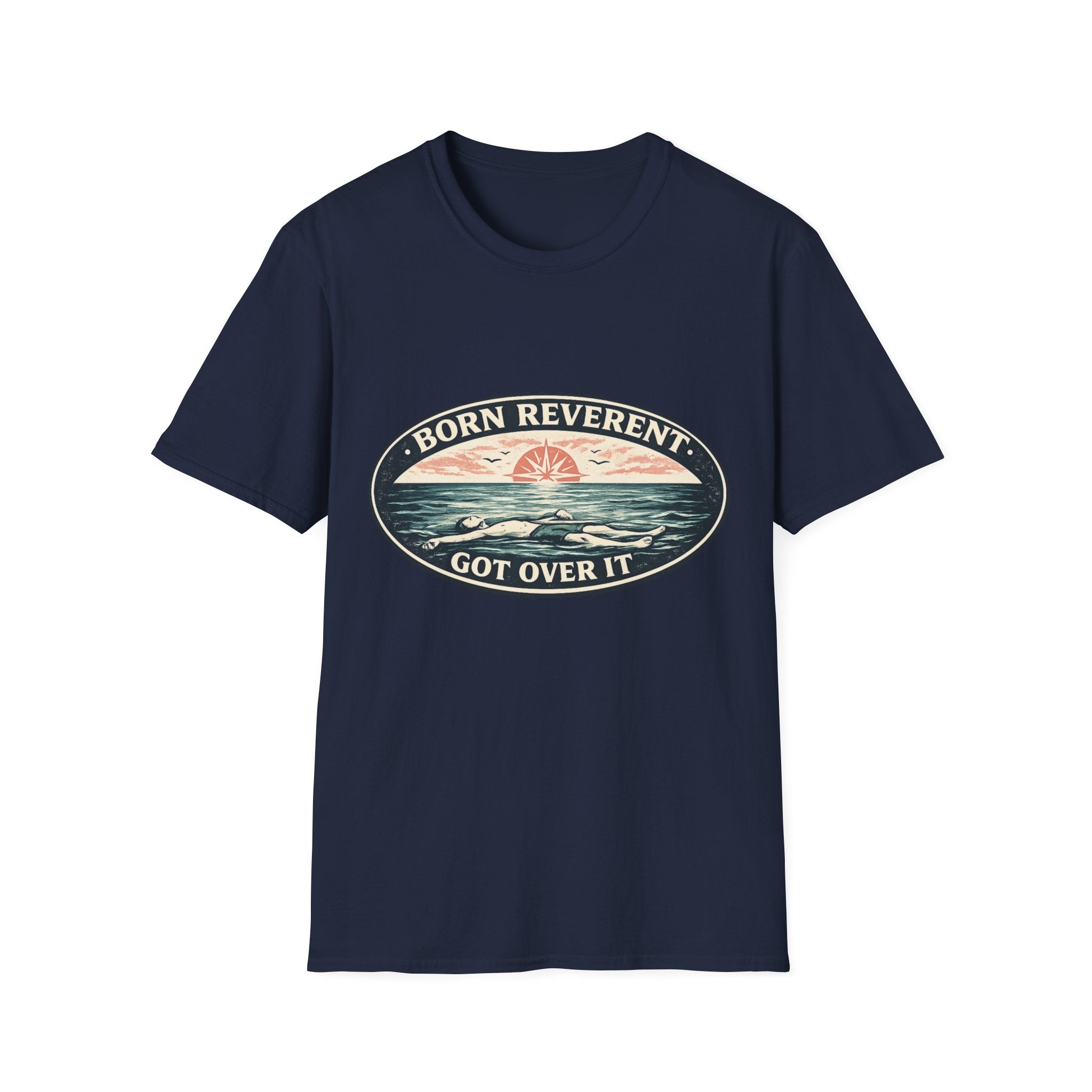 Born Reverent Ocean T-Shirt — "Got Over It" Retro Sunrise Graphic