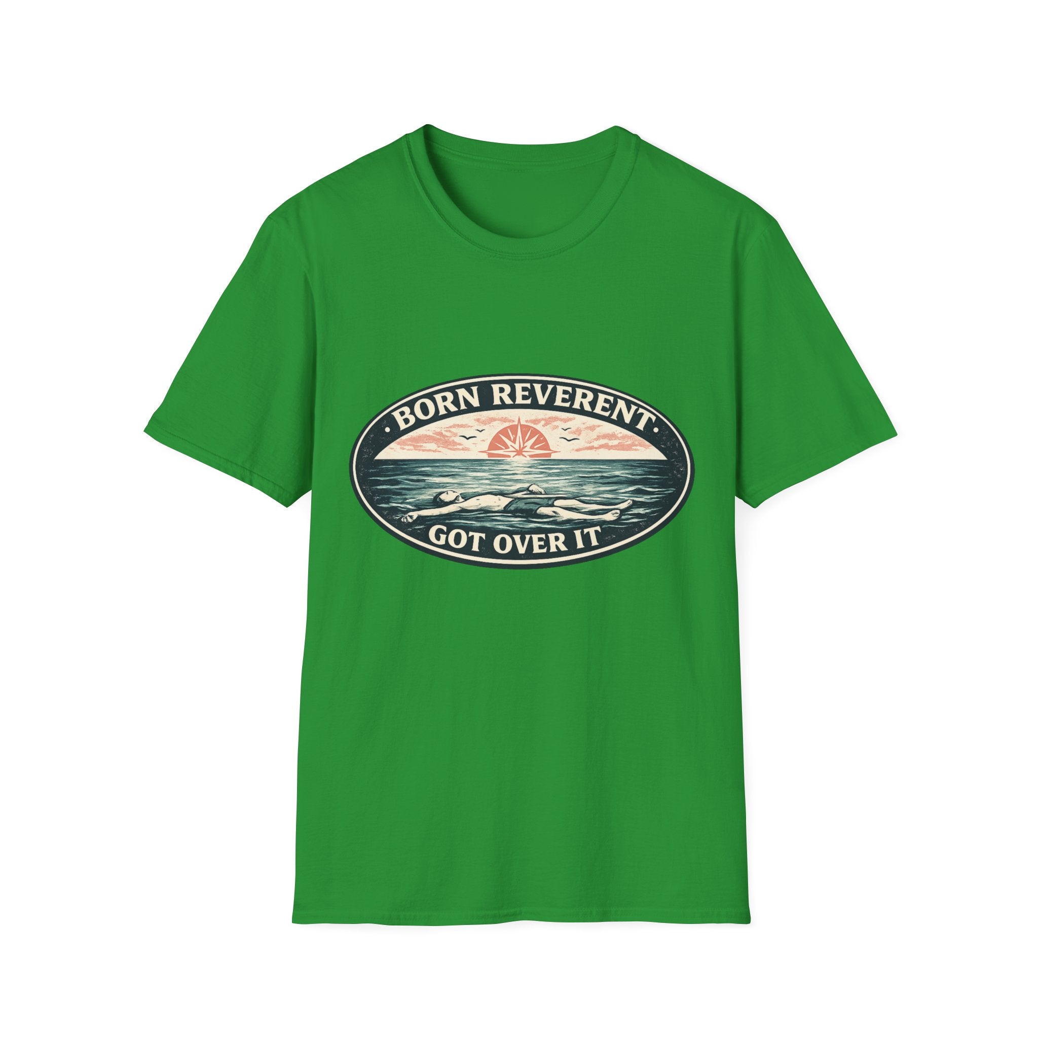 Born Reverent Ocean T-Shirt — "Got Over It" Retro Sunrise Graphic