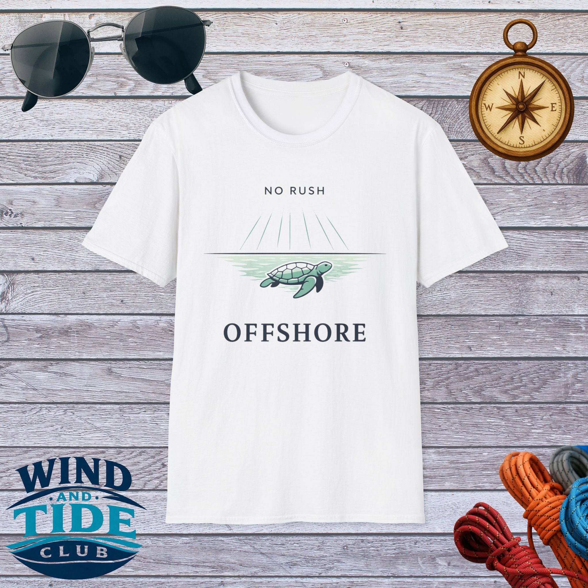 Offshore Turtle 'No Rush' T‑Shirt