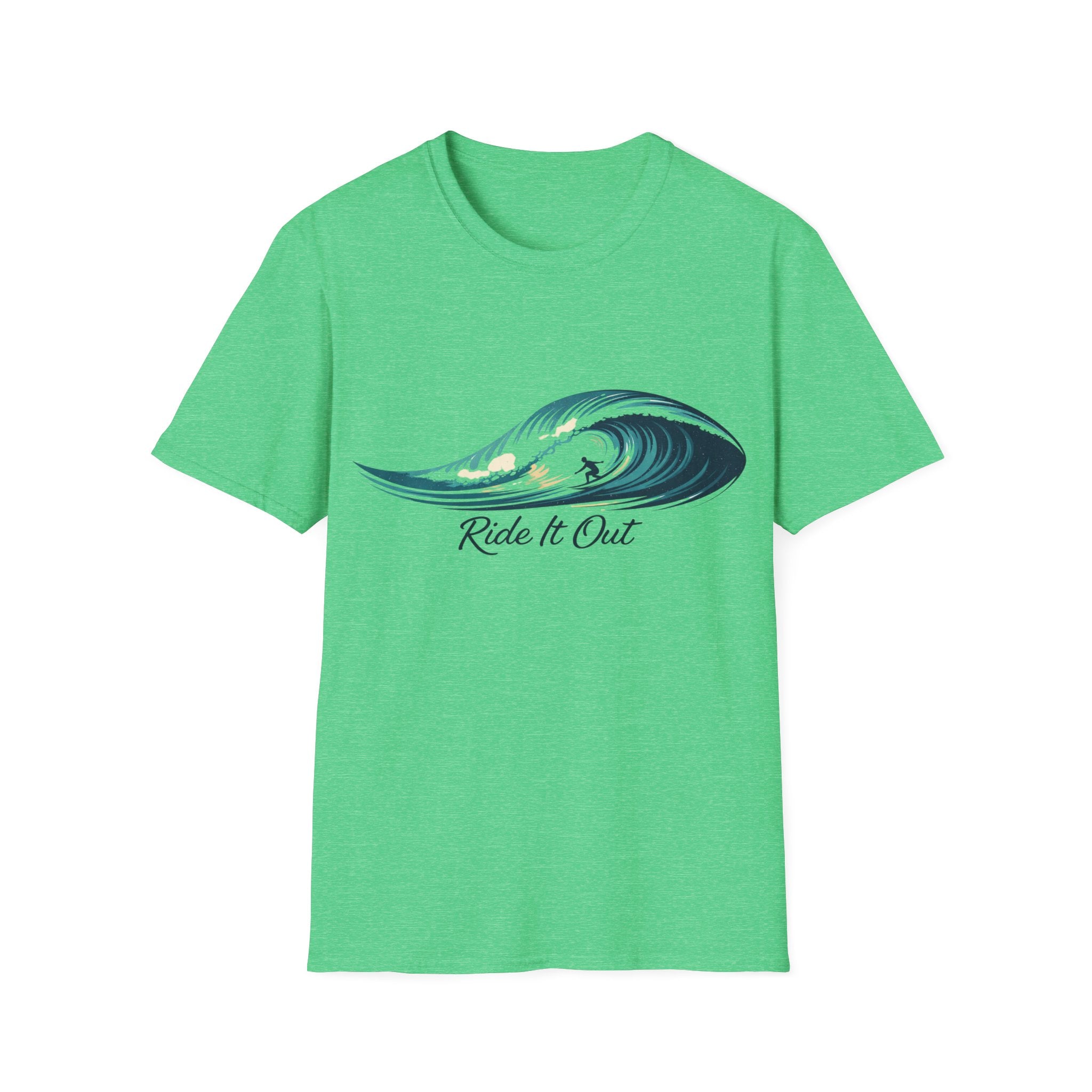 Surf Wave T‑Shirt — 'Ride It Out' Coastal Surfing Tee