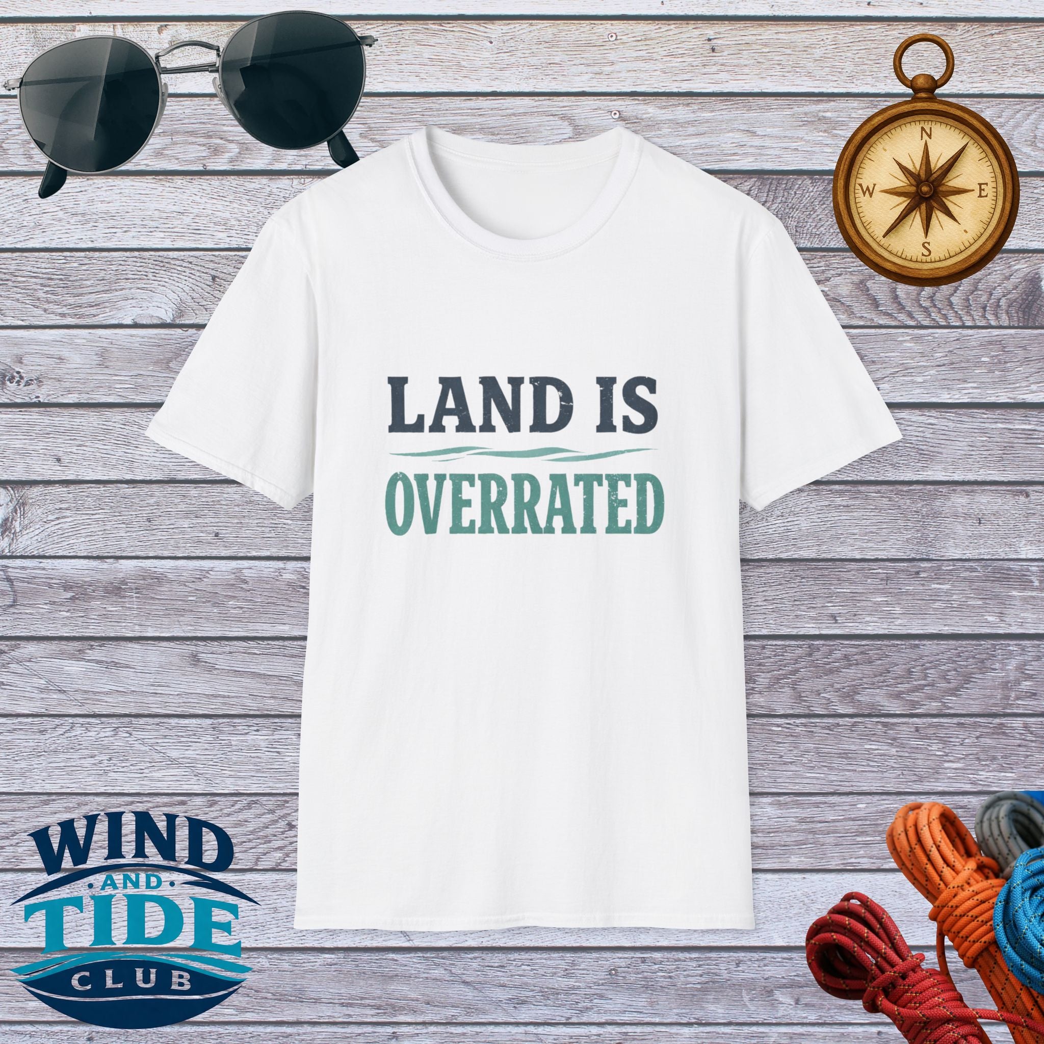 "Land Is Overrated" Adventure Travel Tee