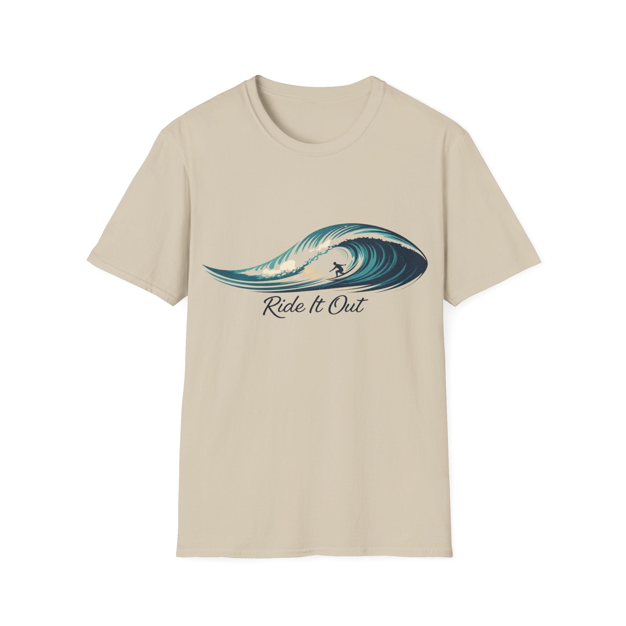 Surf Wave T‑Shirt — 'Ride It Out' Coastal Surfing Tee